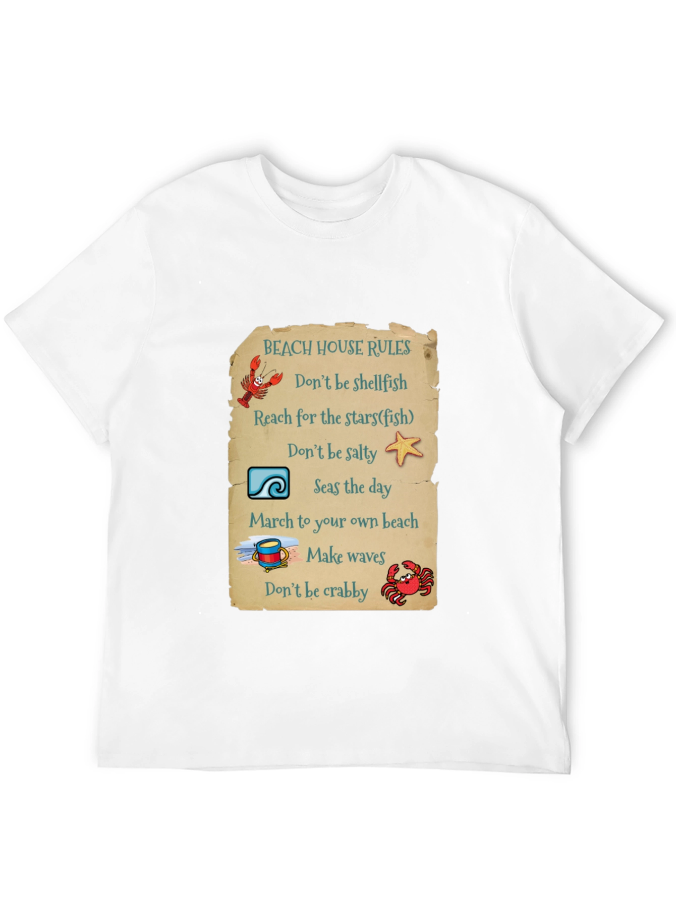 Black Beach House Rules Graphic T-Shirt view 12