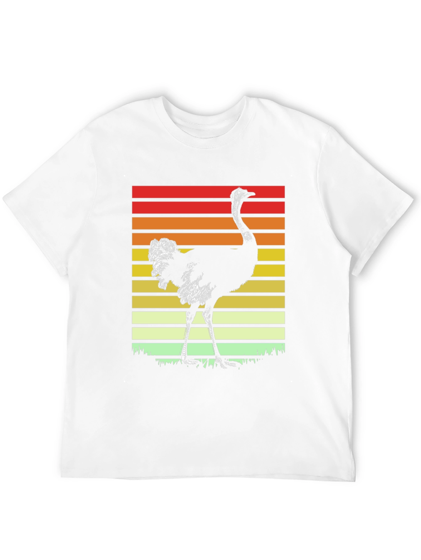 Black Retro Ostrich Sunset T-Shirt view 12
