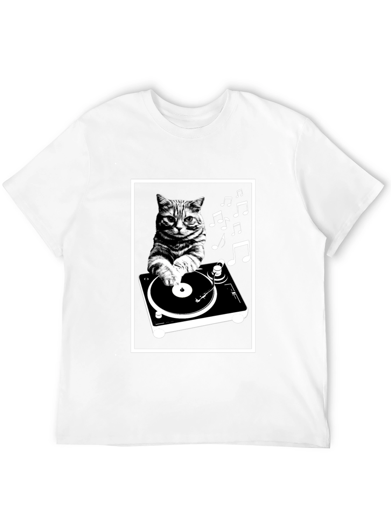 Black DJ Cat T-Shirt - Music Lover's Tee view 12