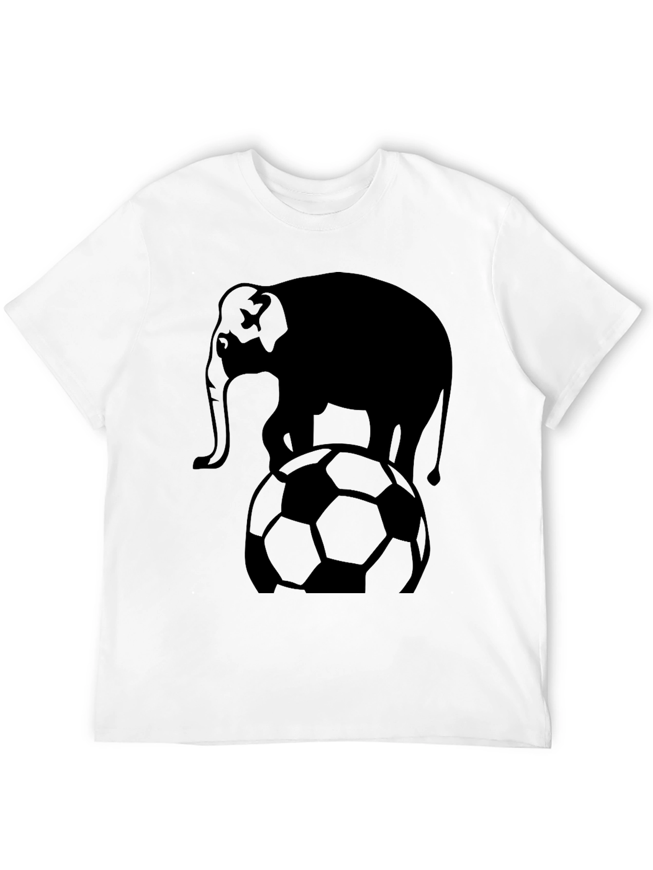 Black Elephant Soccer Ball Graphic T-Shirt - Black view 12
