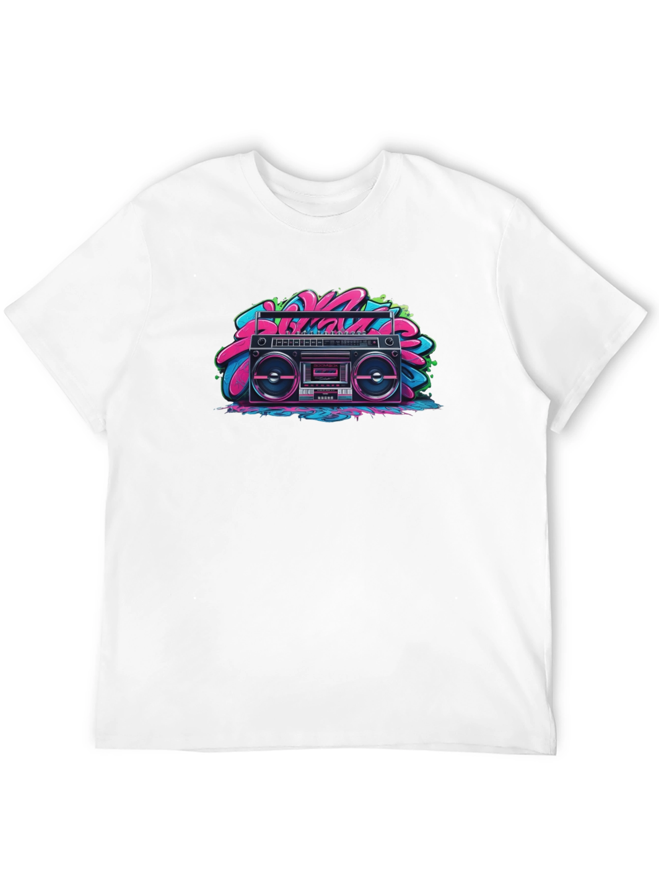 Black Retro Boombox Graphic Tee - Black view 12