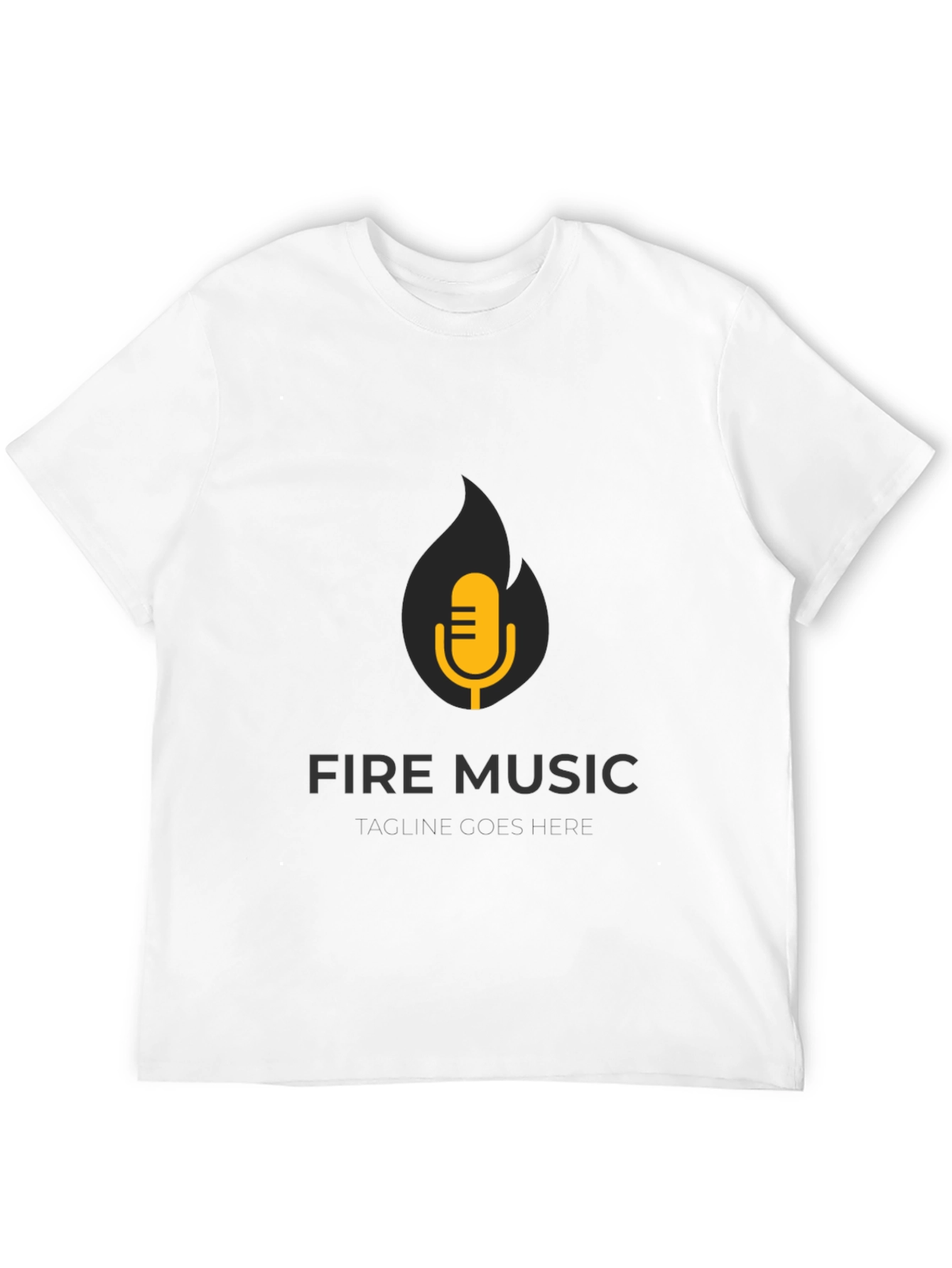 Black Fire Music Graphic Tee - Black Cotton T-Shirt view 12