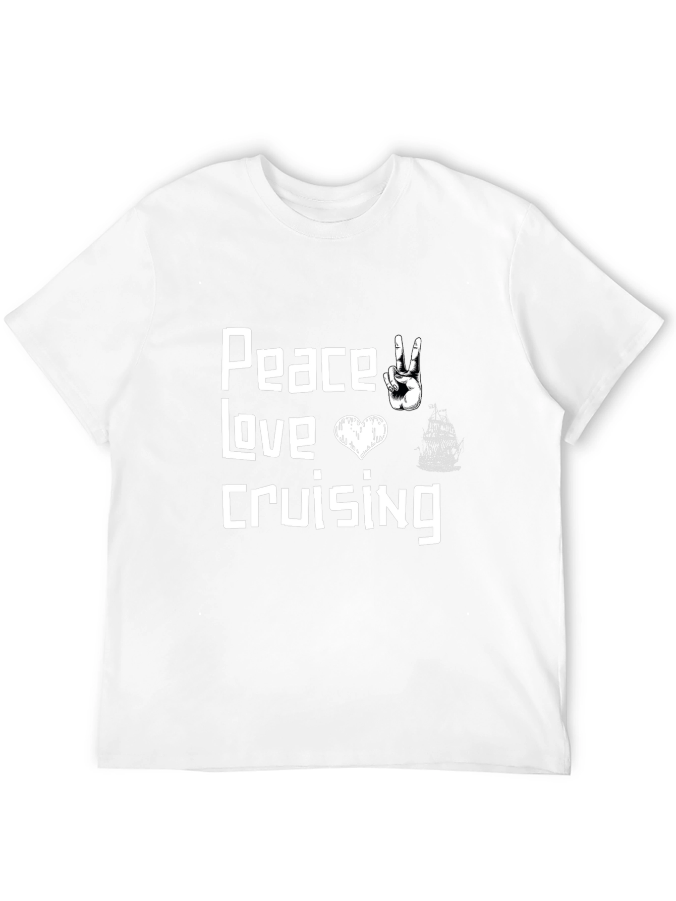 Black Peace Love Cruising T-Shirt - Black Graphic Tee view 12