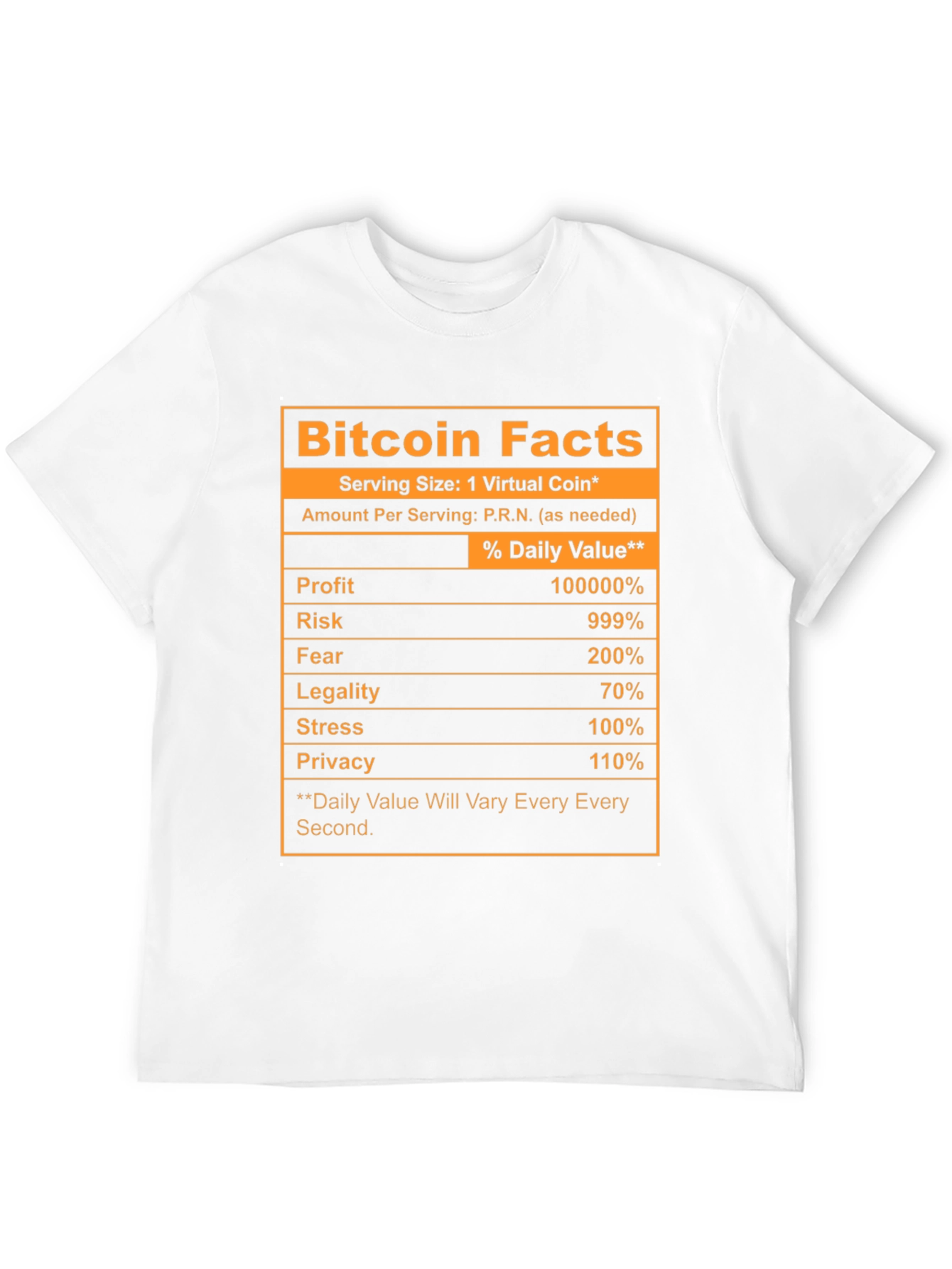 Black Bitcoin Facts Novelty T-Shirt view 12