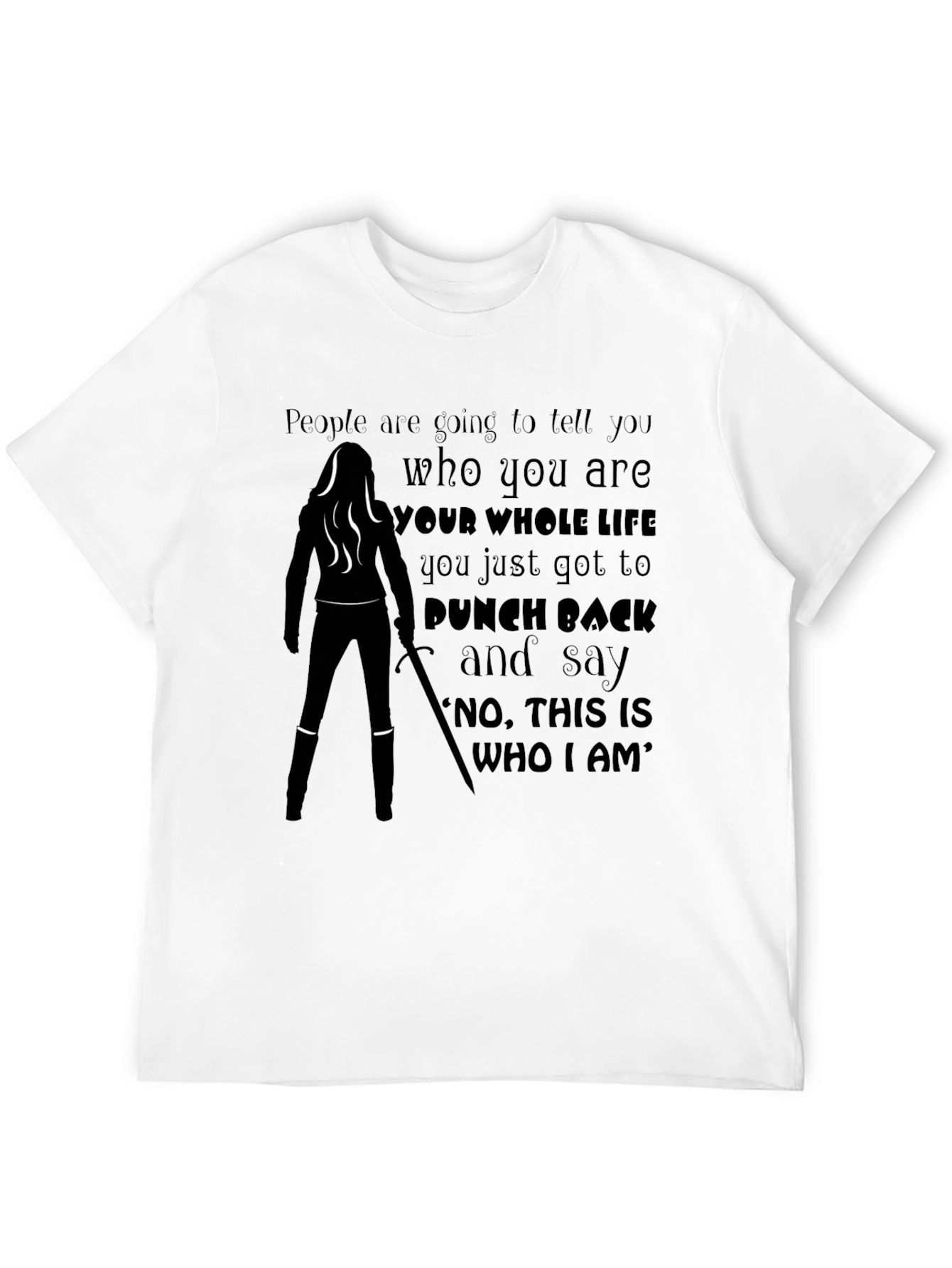 Black Empowering Warrior T-Shirt - Punch Back & Say Who I Am! view 12