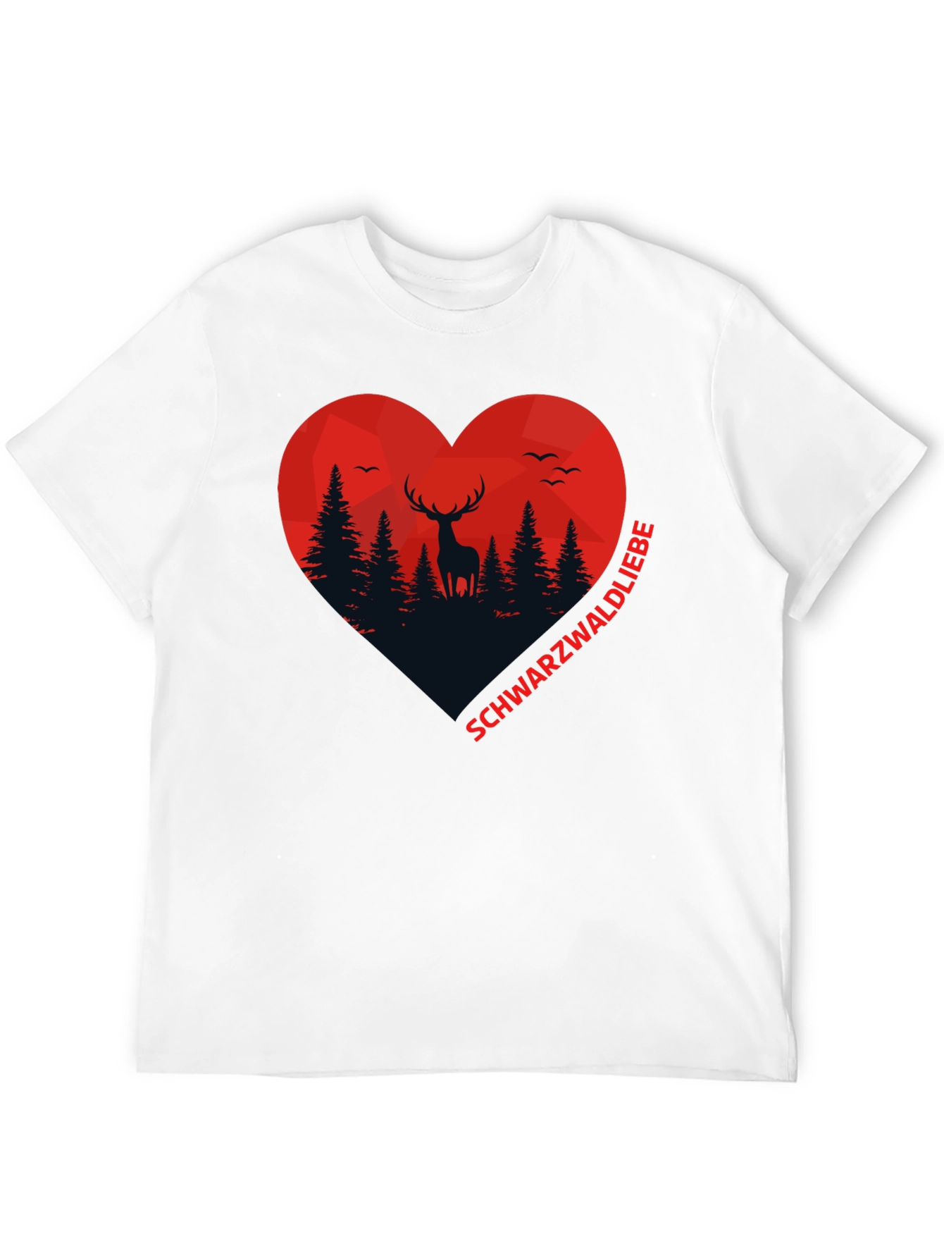 Black Black Forest Deer Heart Graphic T-Shirt view 12