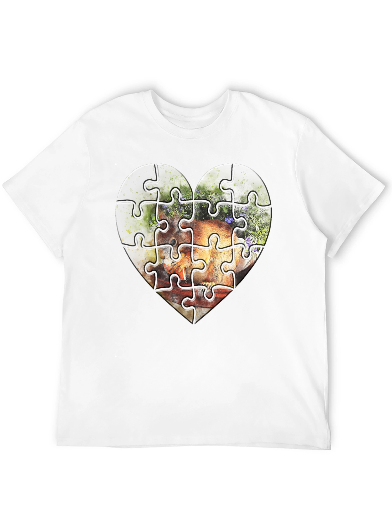 Black Heart Puzzle Graphic Tee - Unique Design view 12
