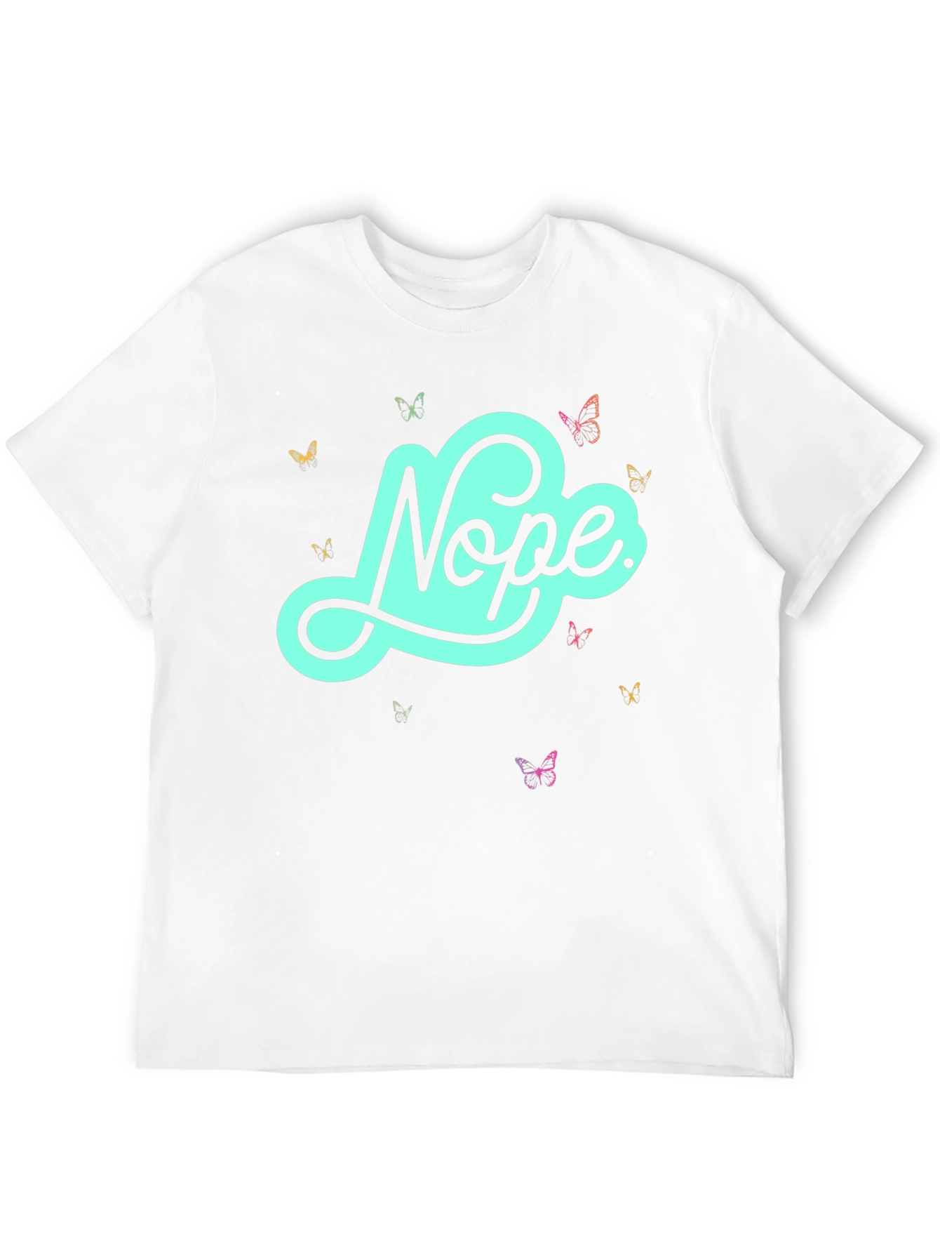 Black Nope Butterfly Graphic Tee - Casual Style view 12