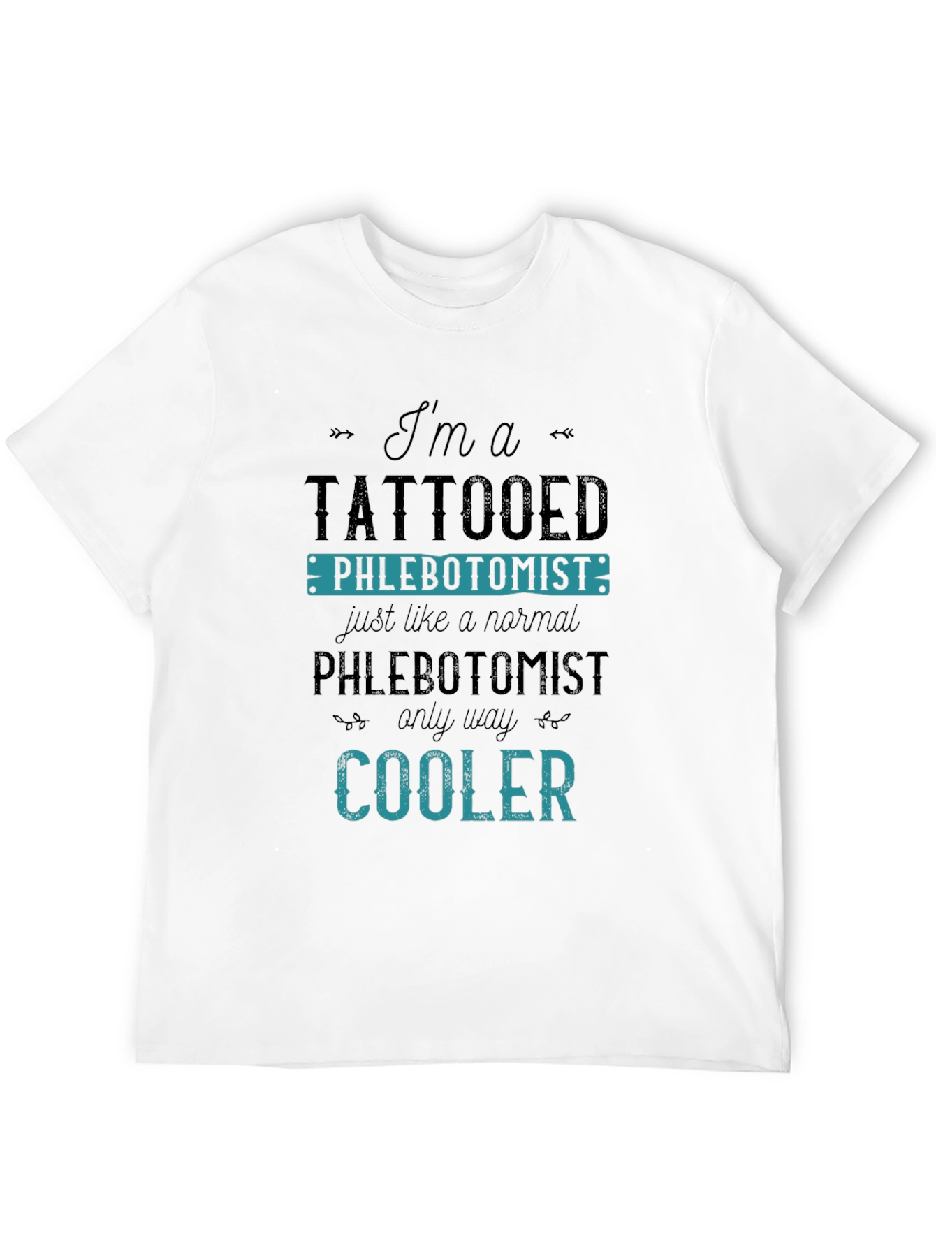 Black Tattooed Phlebotomist T-Shirt - Cool Medical Apparel view 12