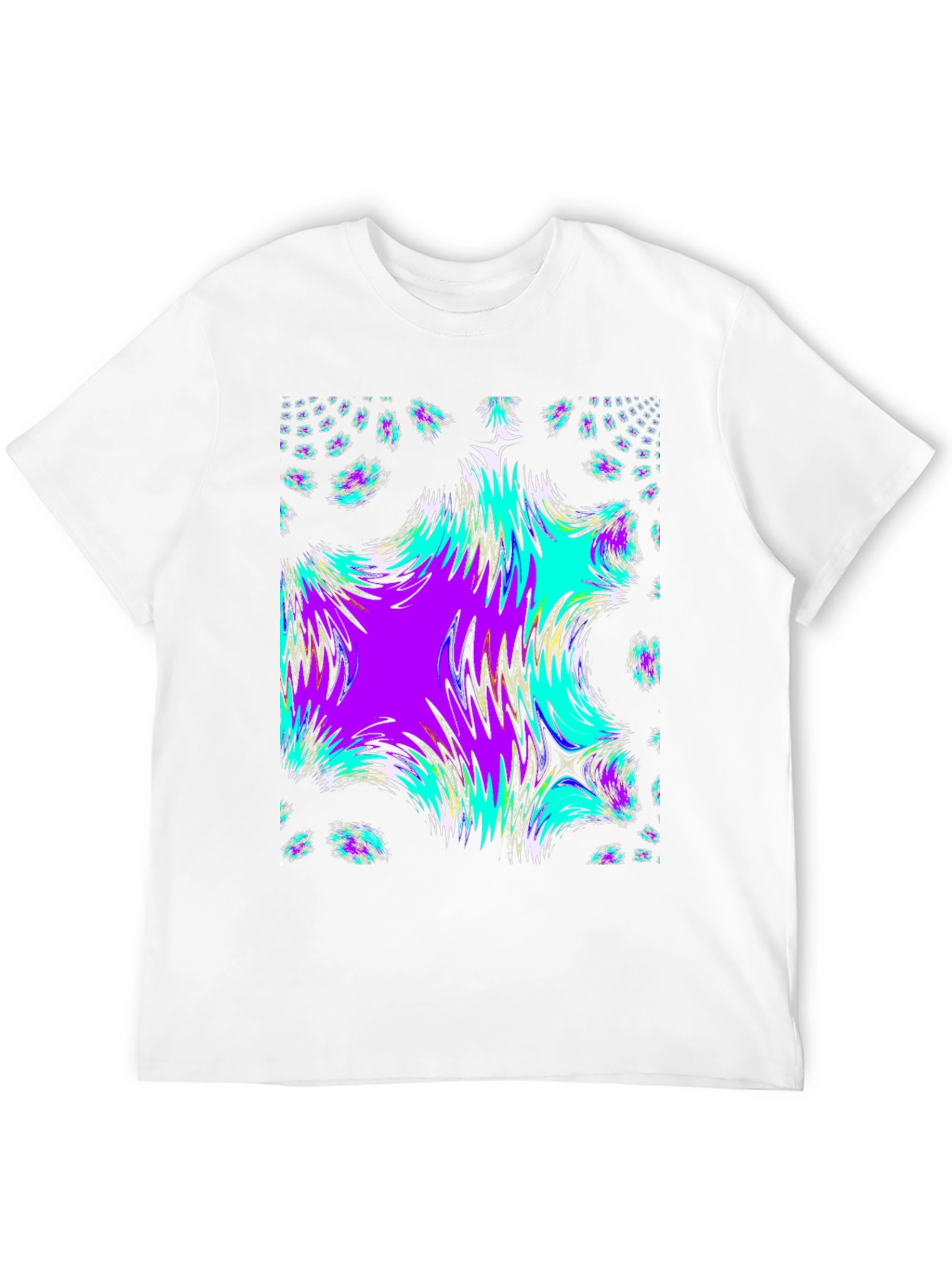 Black Abstract Fractal Black T-Shirt view 12