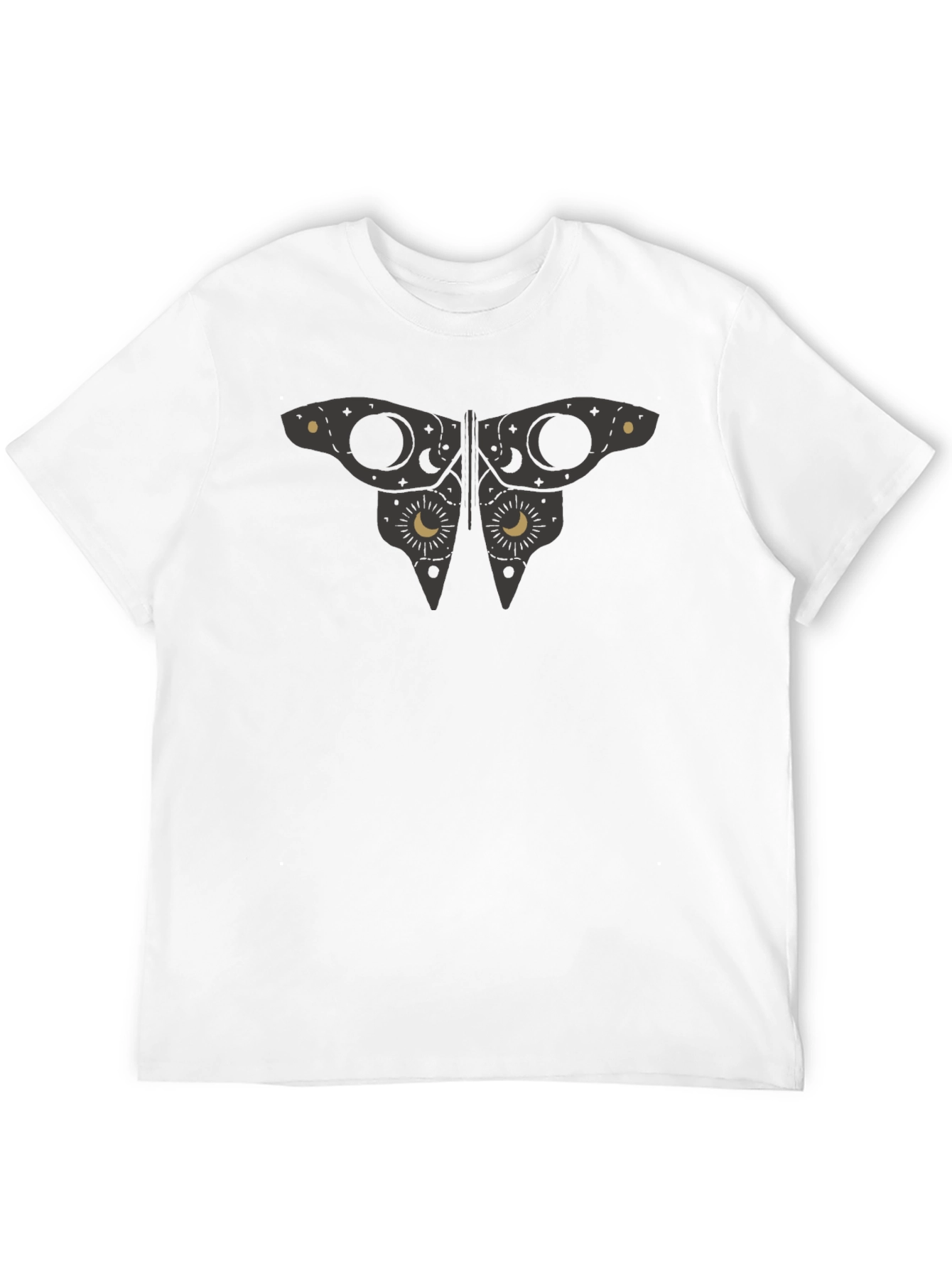 Black Celestial Butterfly Graphic Black Tee view 12