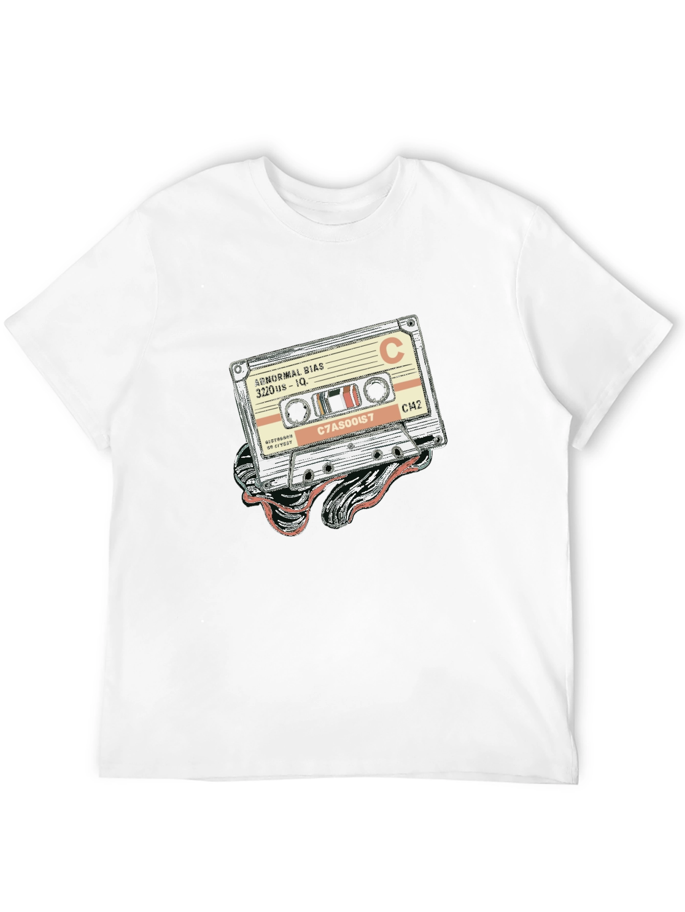 Black Retro Cassette Tape Graphic Tee - Classic Music Style view 12