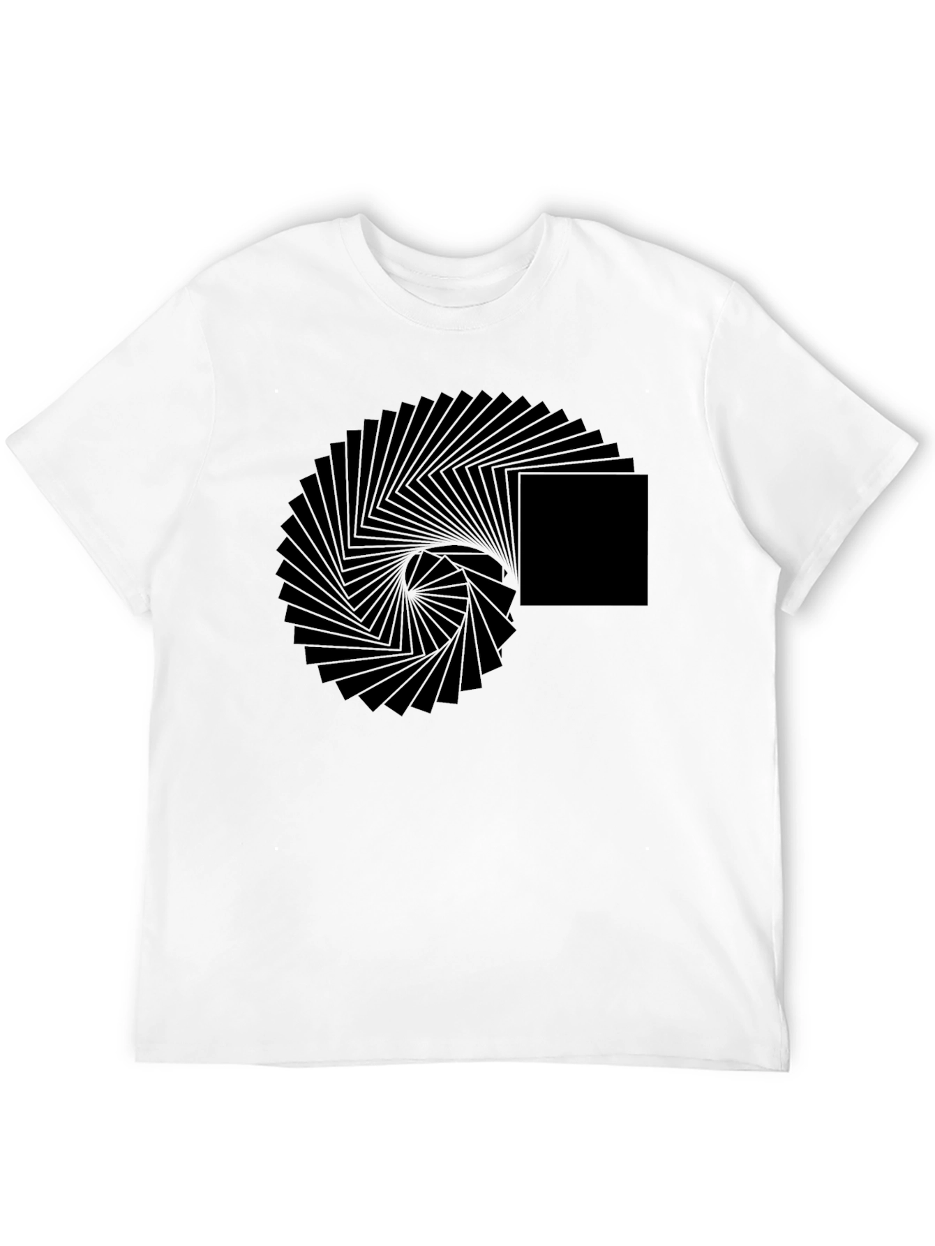 Black Geometric Illusion Black T-Shirt view 12