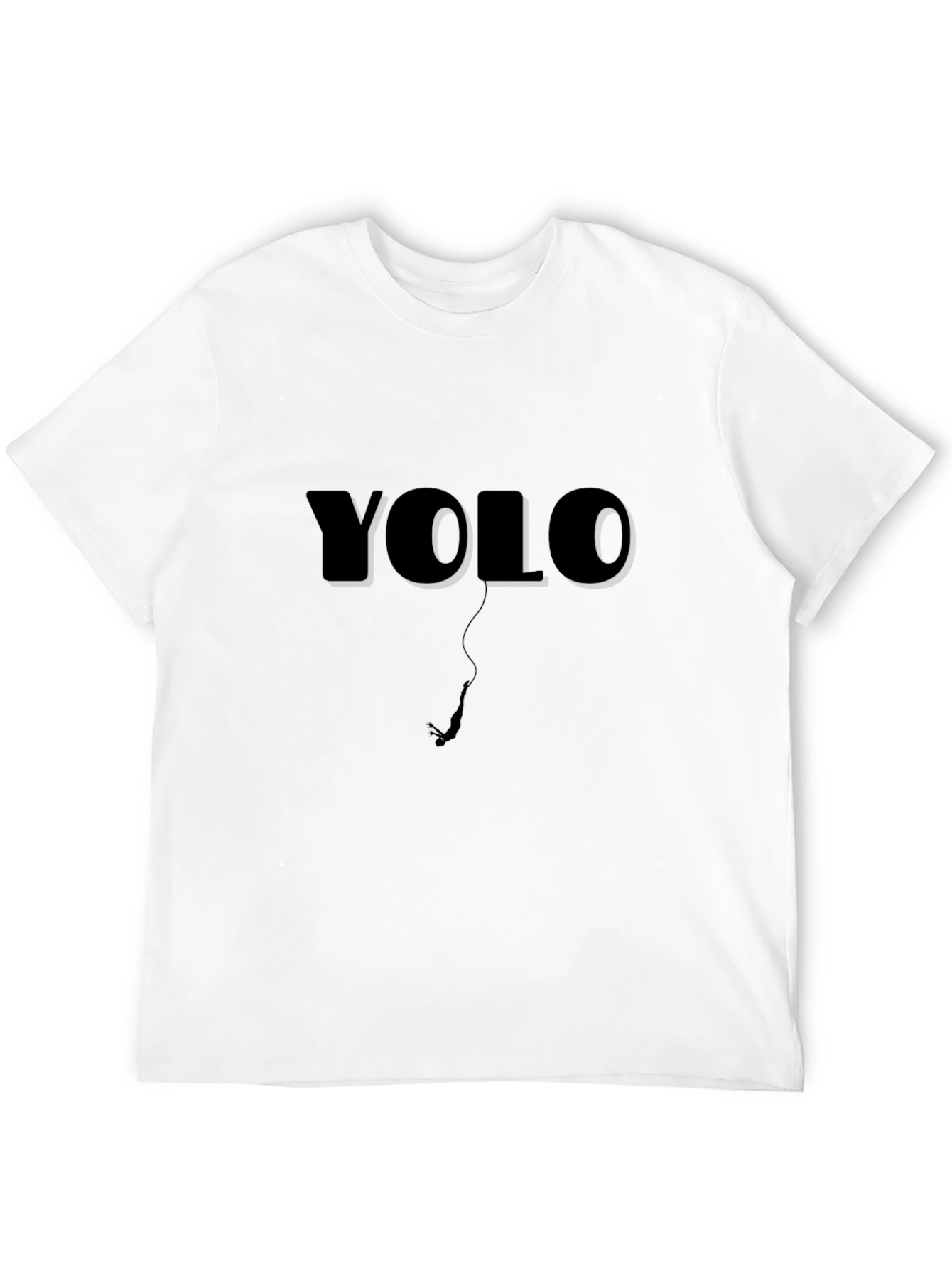 YOLO Bungee Jump Graphic Tee - Black Cotton T-Shirt - 12