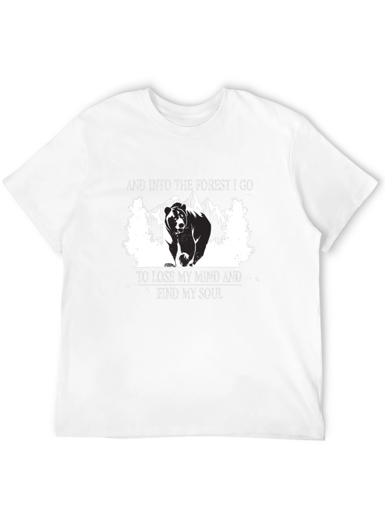 Black Into the Forest T-Shirt - Bear Graphic Tee view 12