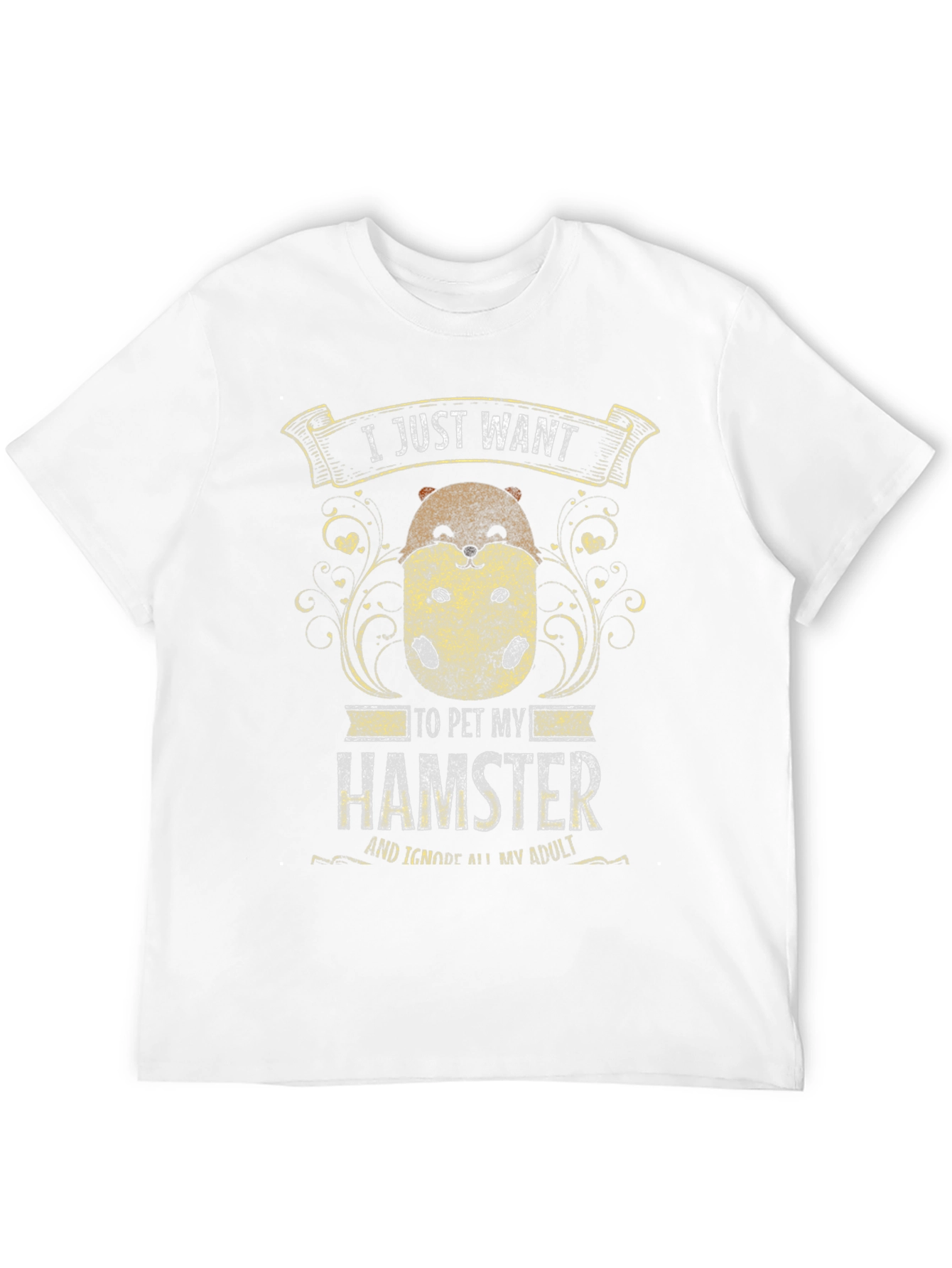 Black Hamster Lover Graphic Tee - "I Just Want to Pet My Hamster" view 12