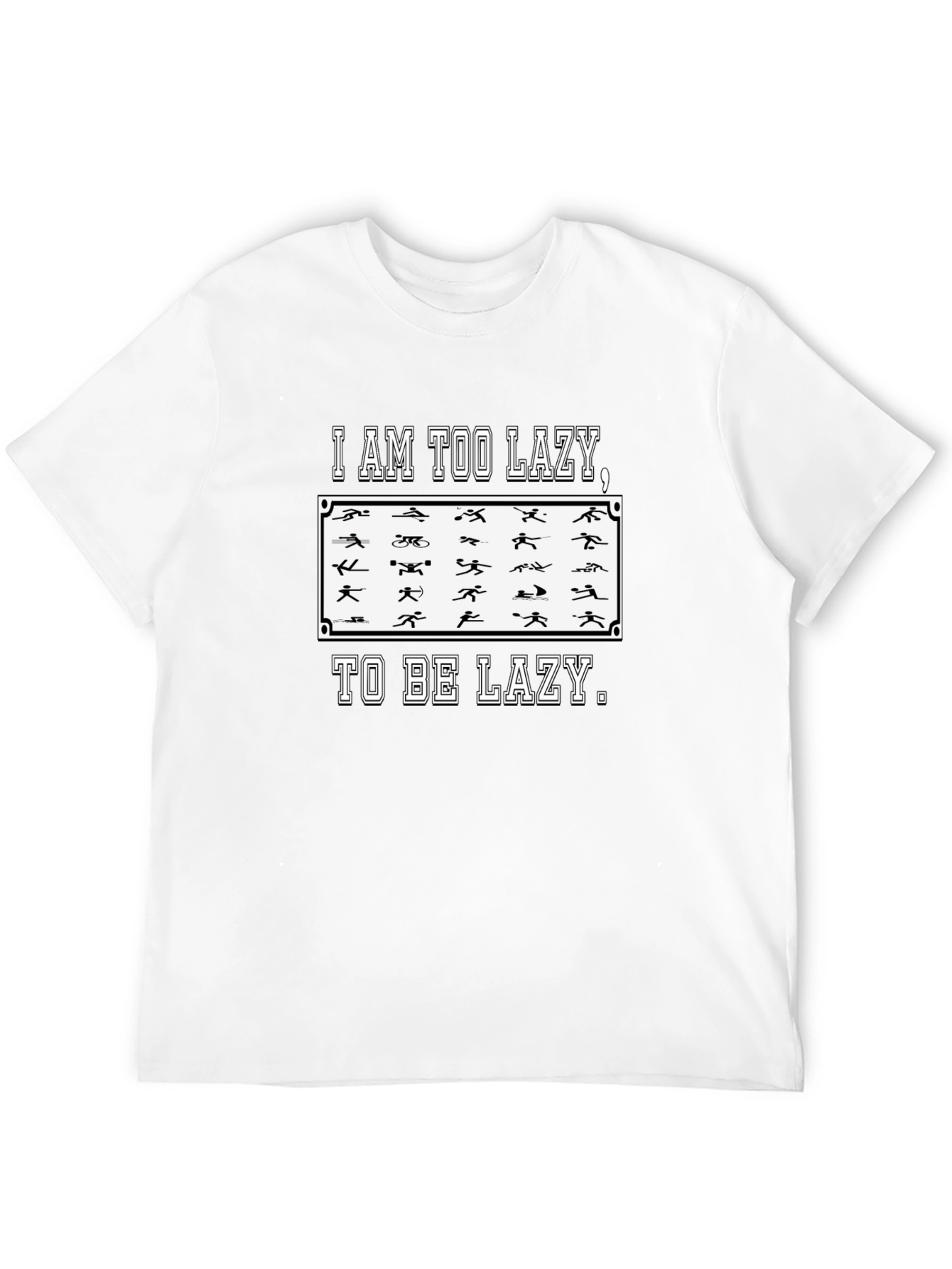 Black Too Lazy Triathlon Funny Men's T-Shirt view 12