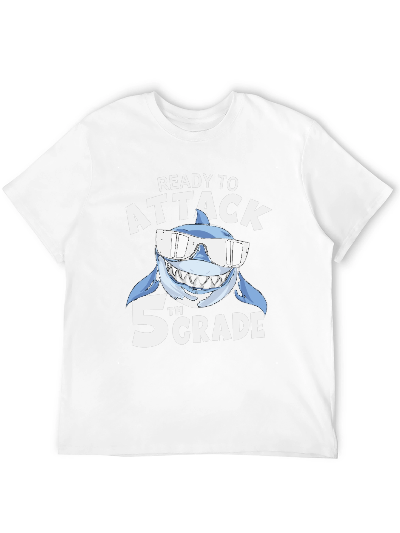 Black Ready to Attack 5th Grade Shark T-Shirt view 12
