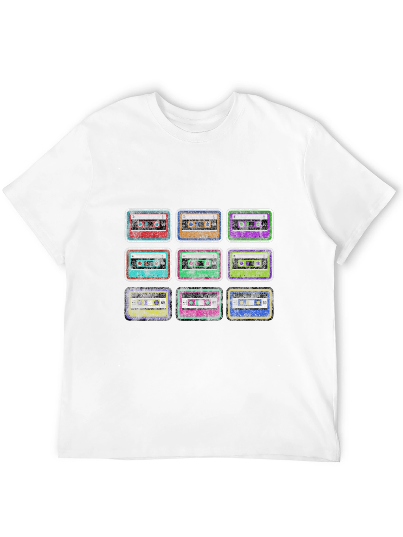 Black Retro Cassette Tape Graphic Black T-Shirt view 12