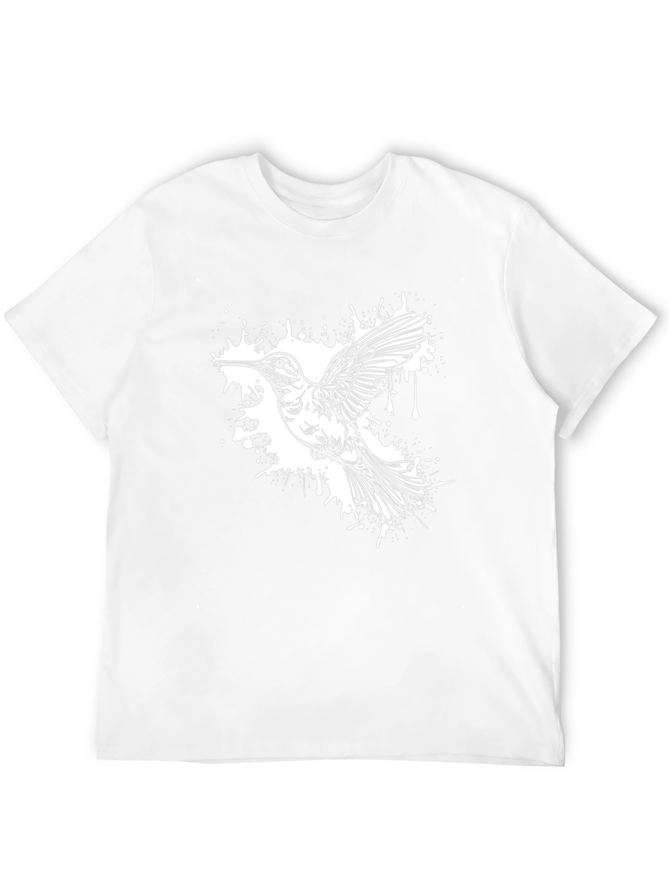 Black Hummingbird Splash Graphic Tee - Black Cotton Blend view 12
