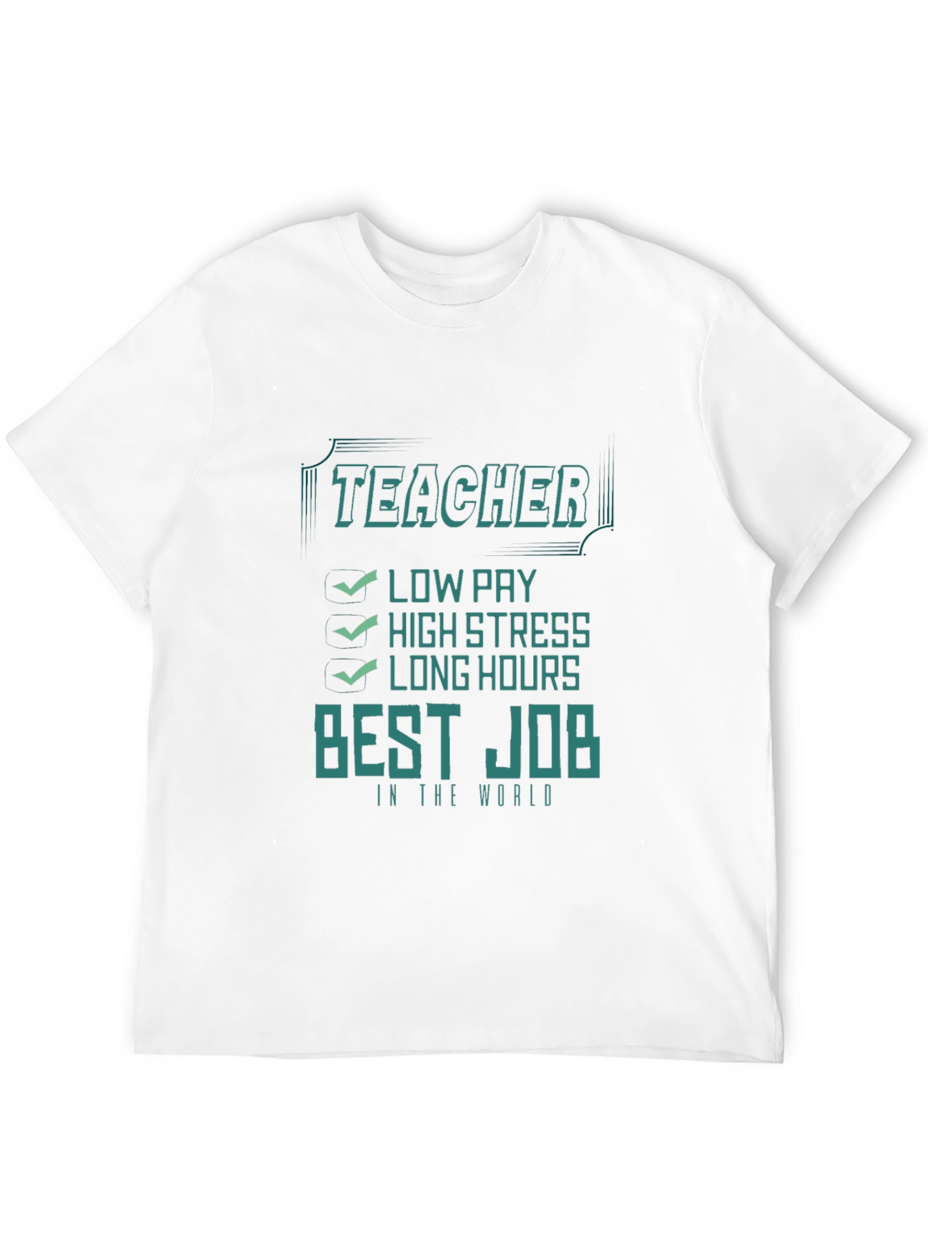 Black Teacher Best Job T-Shirt - Low Pay High Stress view 12