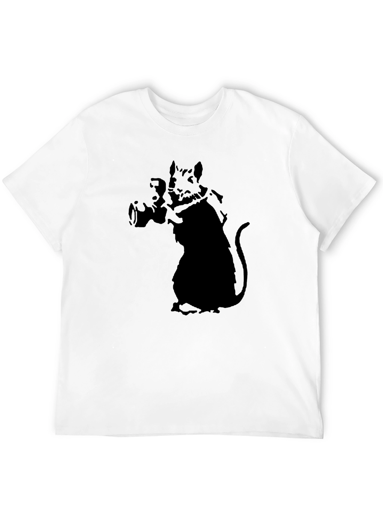 Black Banksy Rat Photographer T-Shirt view 12
