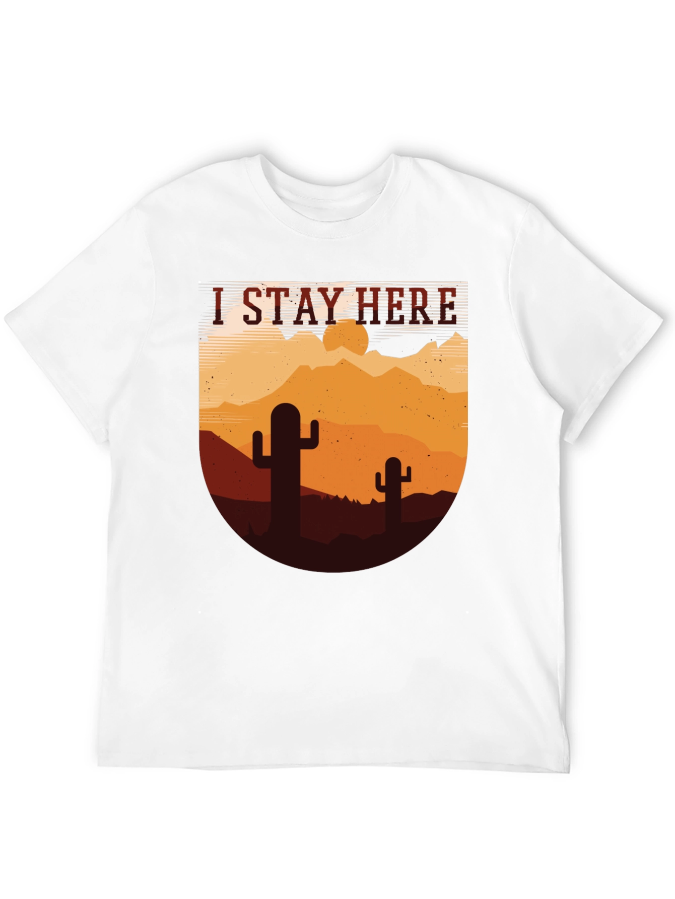 Black I Stay Here Graphic Tee - Desert Cactus Design view 12