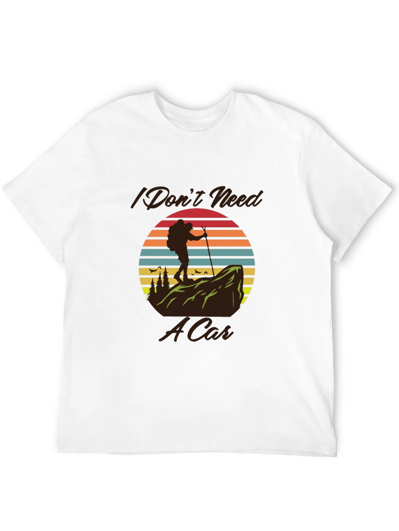 Black Hiking T-Shirt - I Don't Need A Car view 12