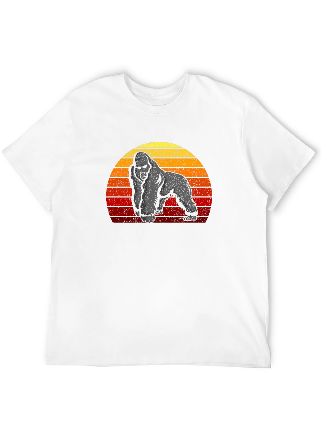 Black Retro Gorilla Sunset Graphic Tee view 12