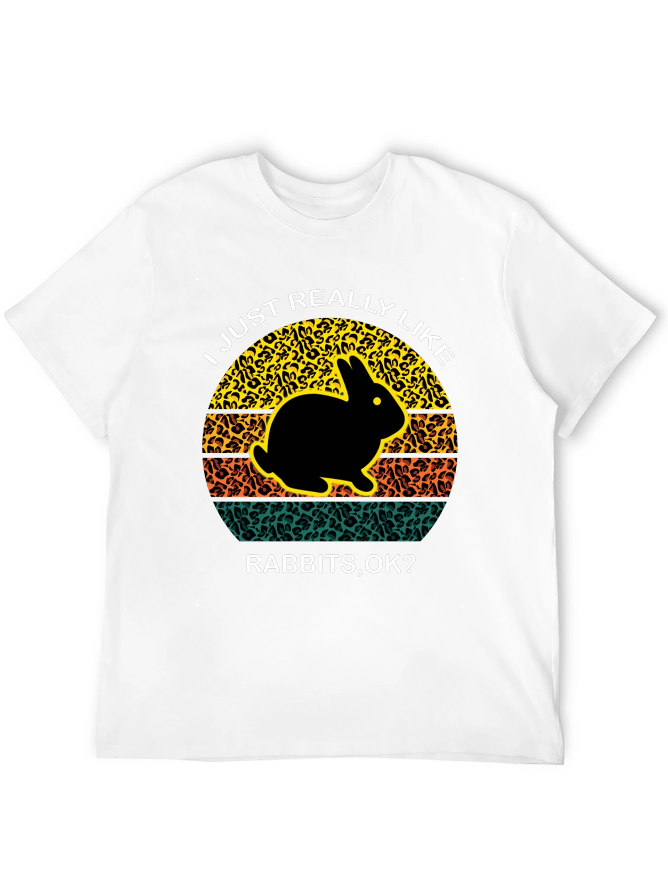 Black I Just Really Like Rabbits OK Black T-Shirt view 12