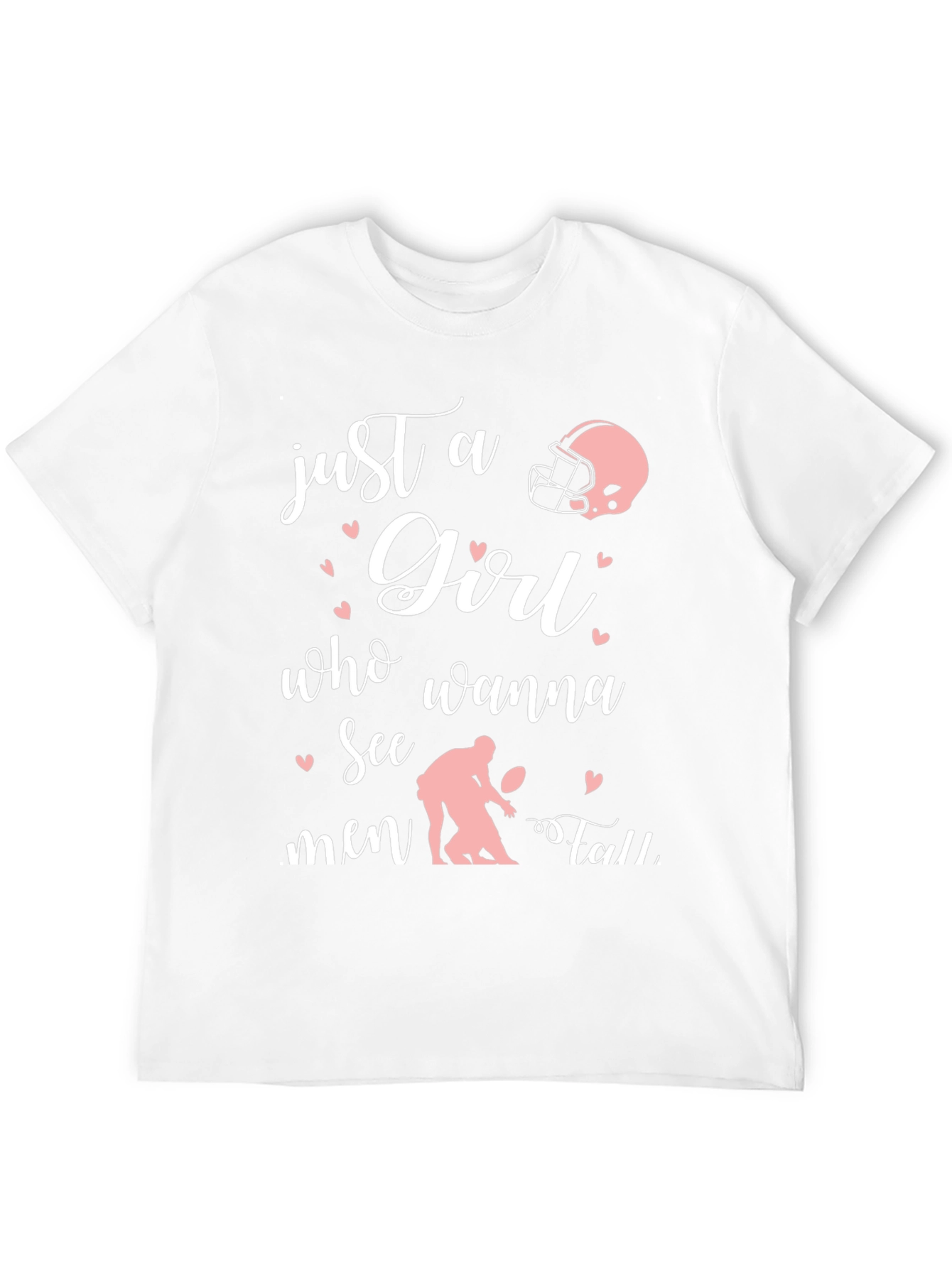 Black Just A Girl Who Wanna See Men Fall Football T-Shirt view 12