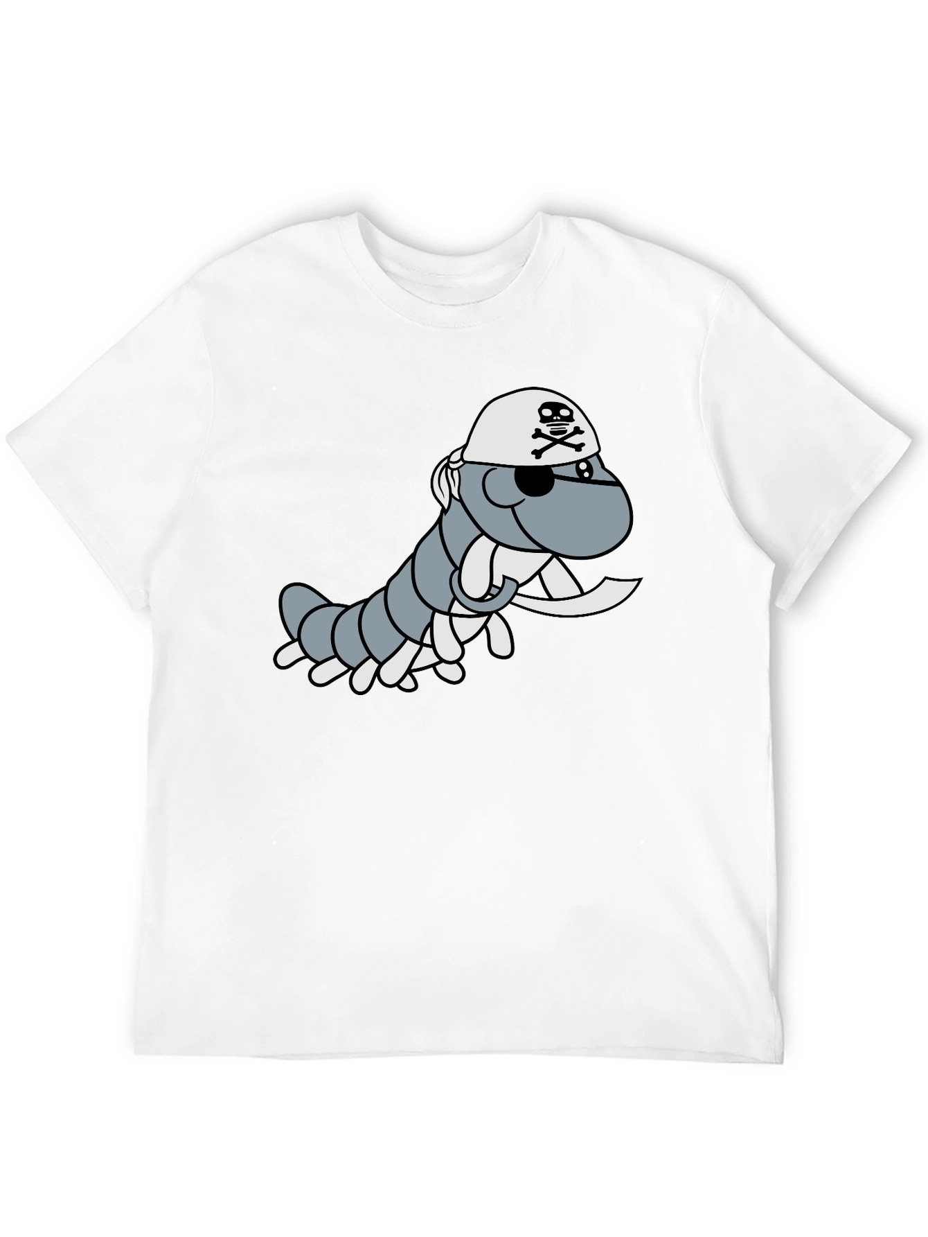 Black Pirate Centipede Graphic Tee - Black Cotton T-Shirt view 12