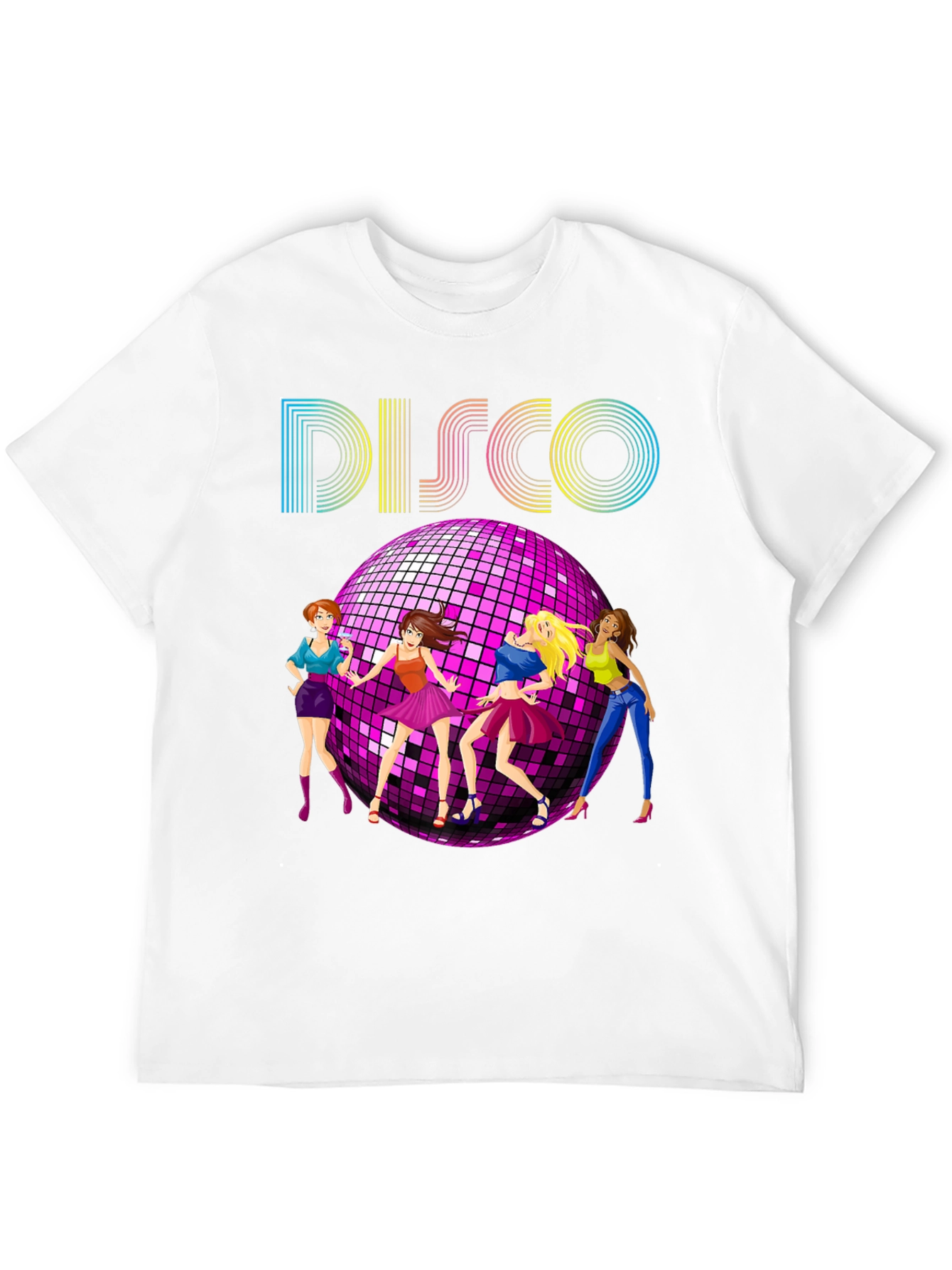 Retro Disco T-Shirt with Dancing Girls - 12