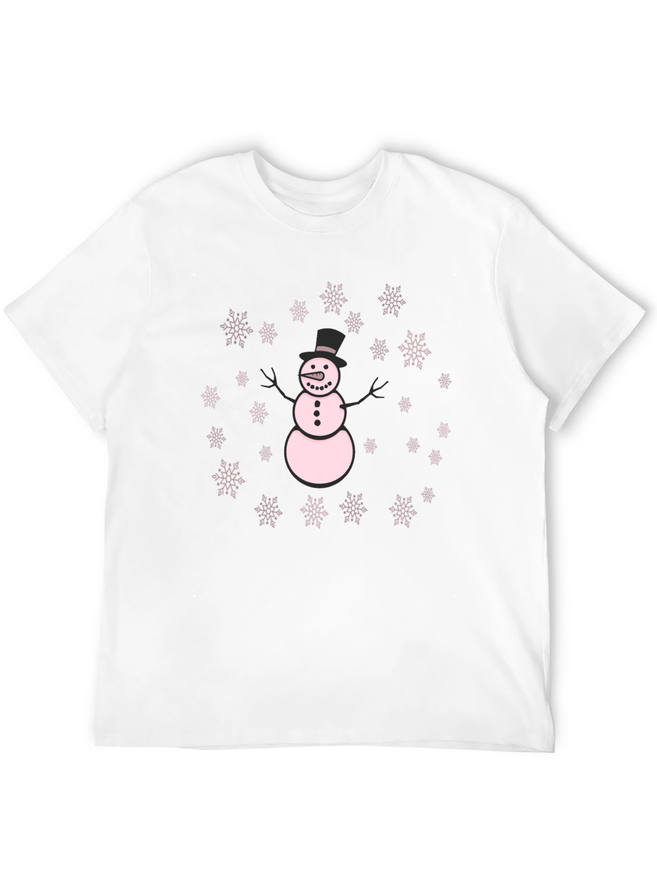 Black Snowman & Snowflake Black Holiday T-Shirt view 12
