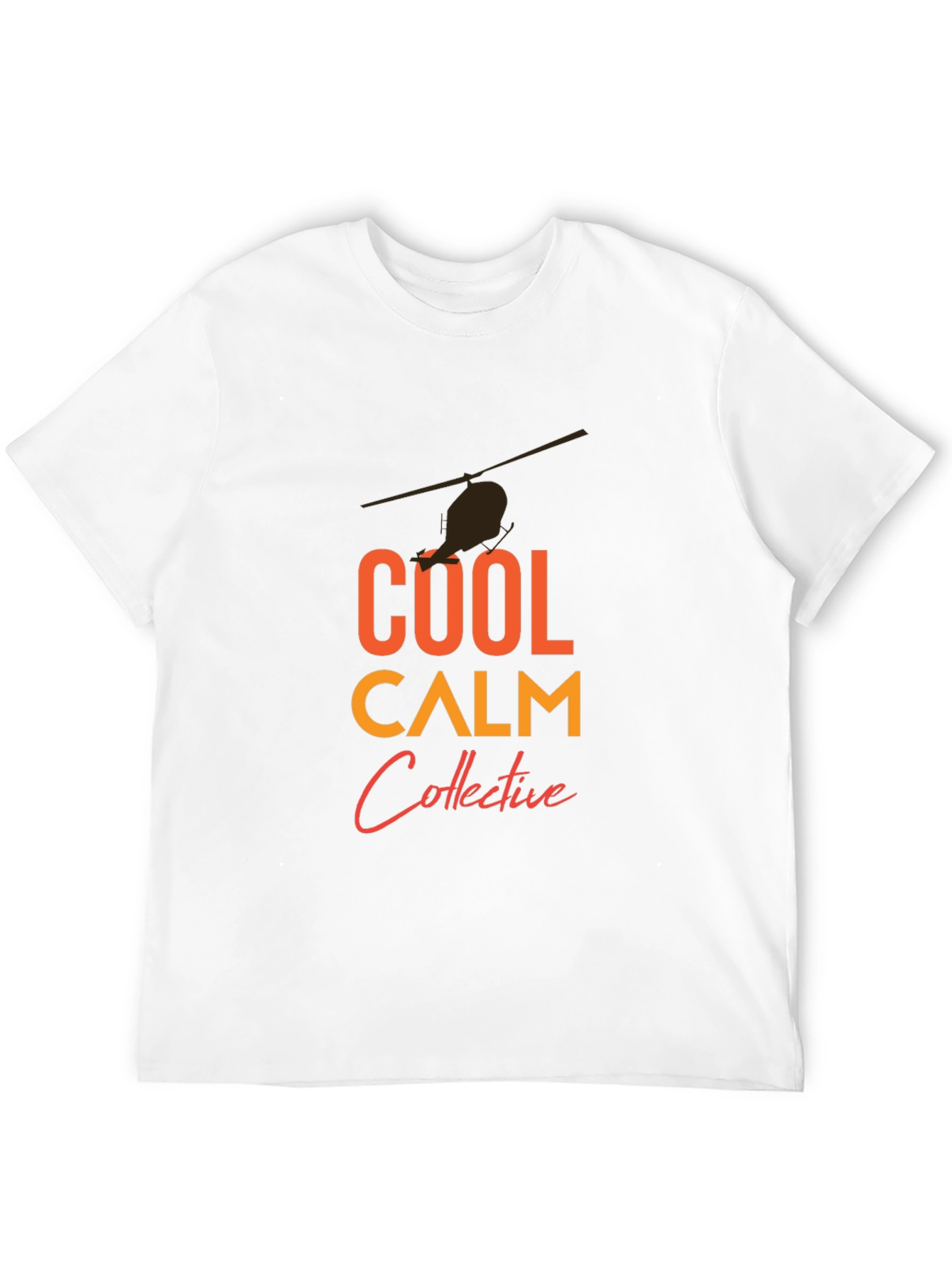 Black Cool Calm Collective T-Shirt - Helicopter Graphic view 12