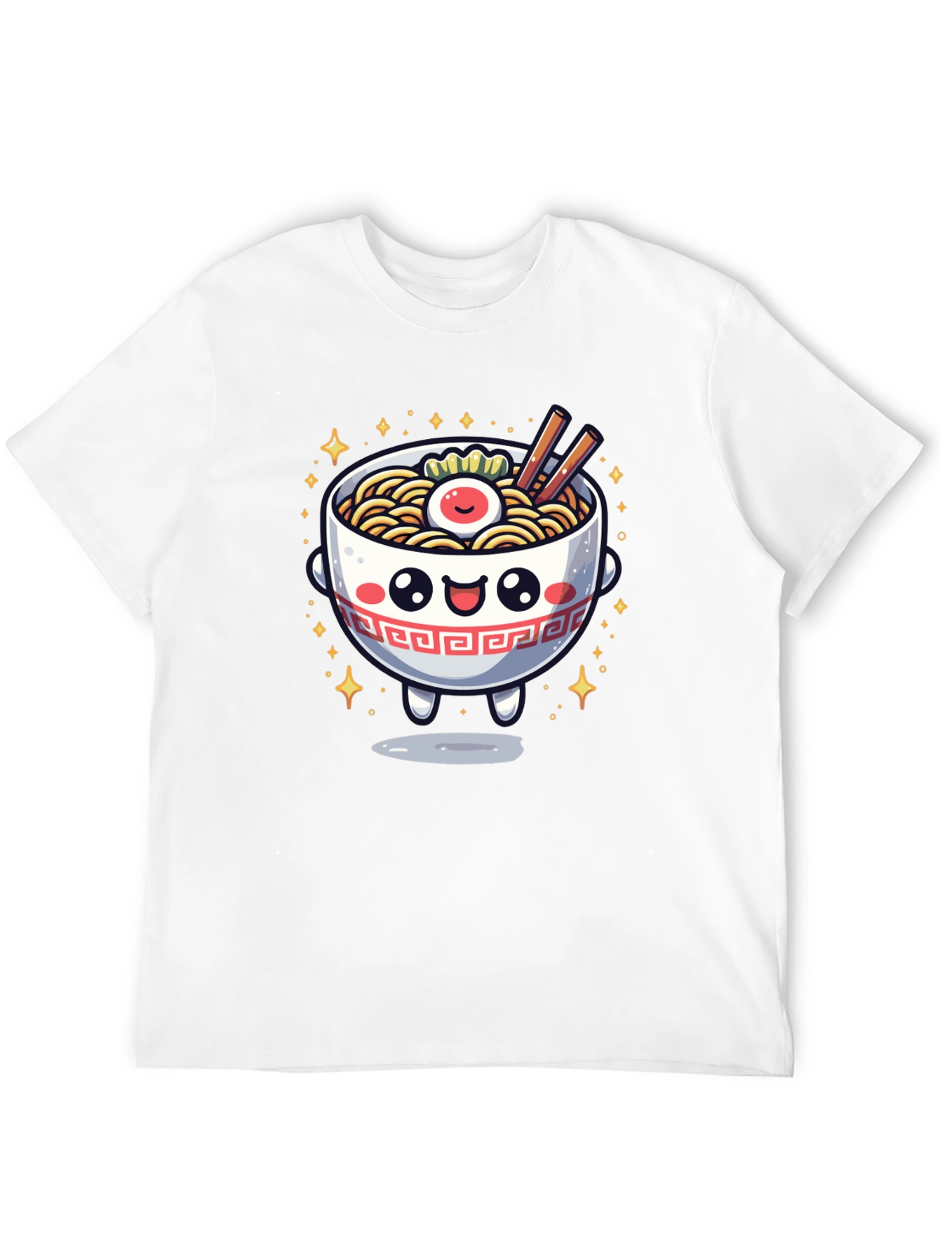 Black Kawaii Ramen Bowl T-Shirt view 12