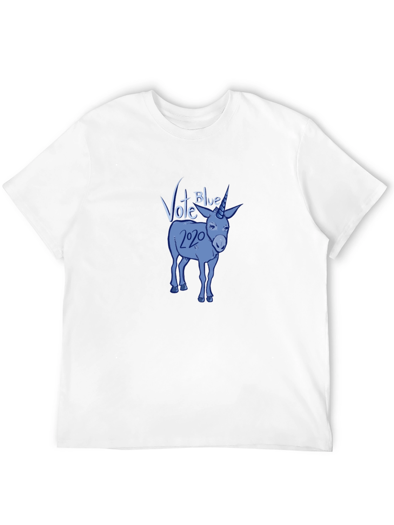 Black Vote Blue 2020 Democrat Donkey Unicorn Graphic T-Shirt view 12