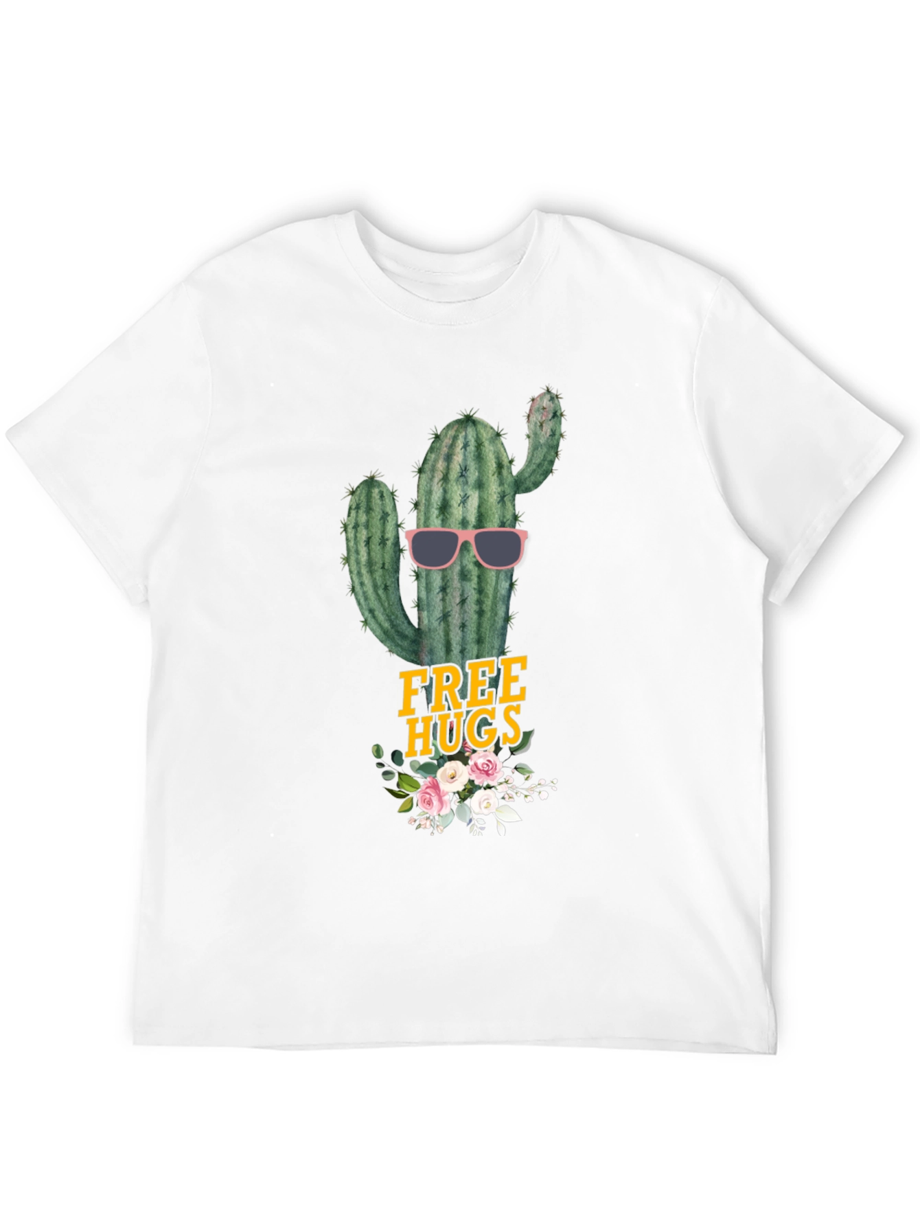 Black Cactus Free Hugs Graphic Tee - Funny Novelty Shirt view 12