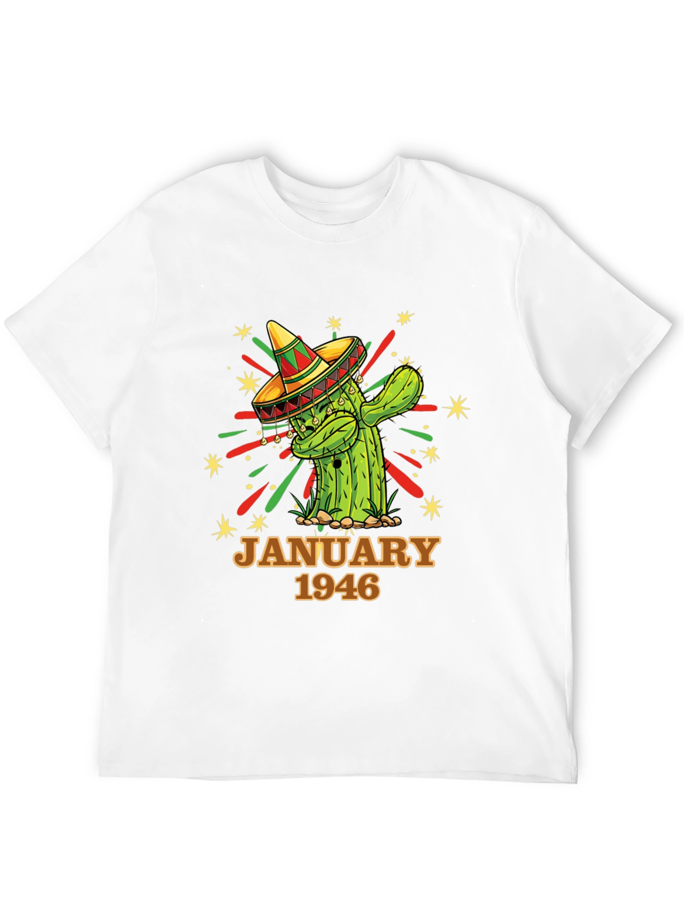 Black Cactus January 1946 Birthday T-Shirt view 12