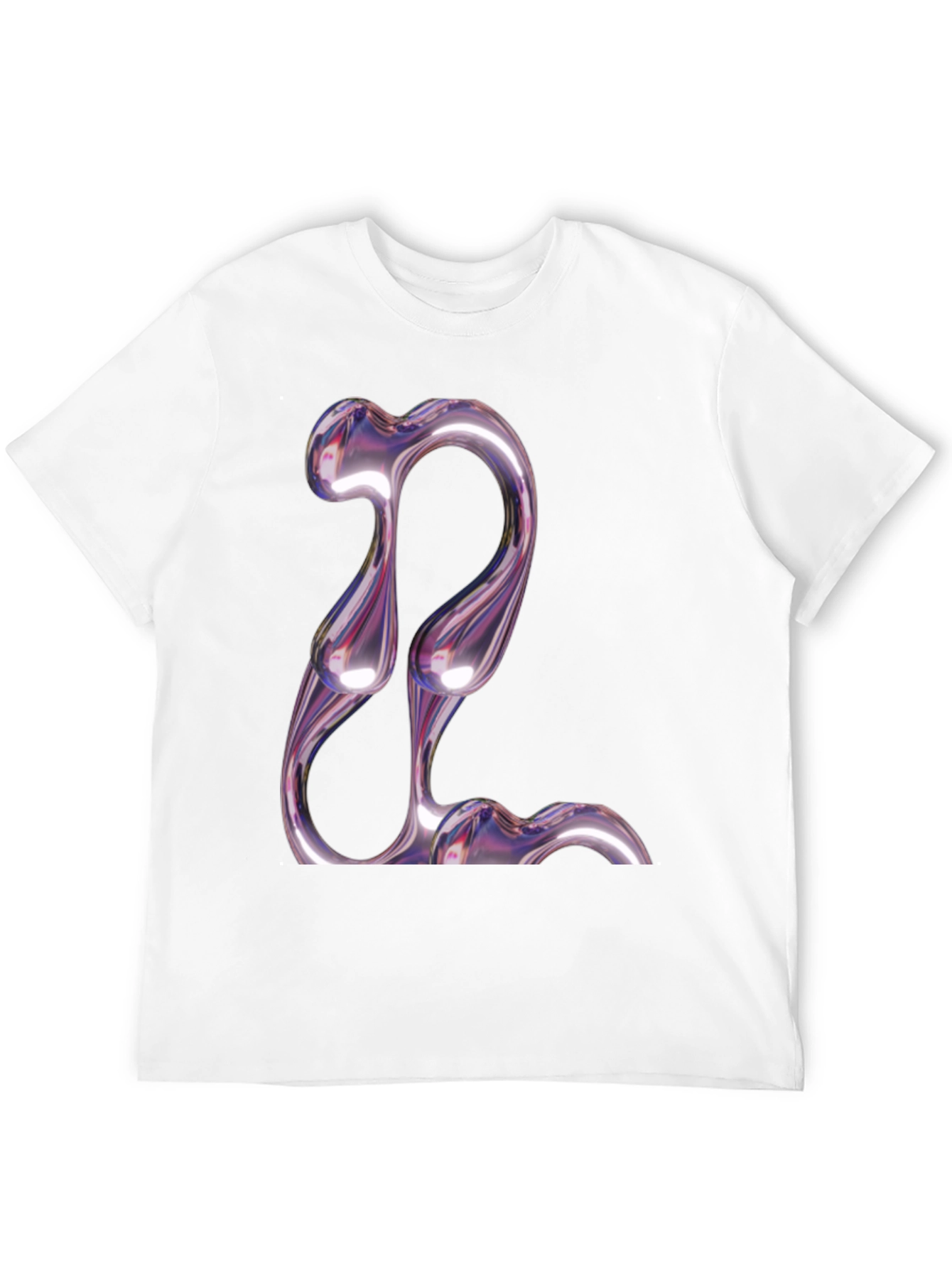 Black Abstract Chrome Graphic Tee - Modern Style view 12