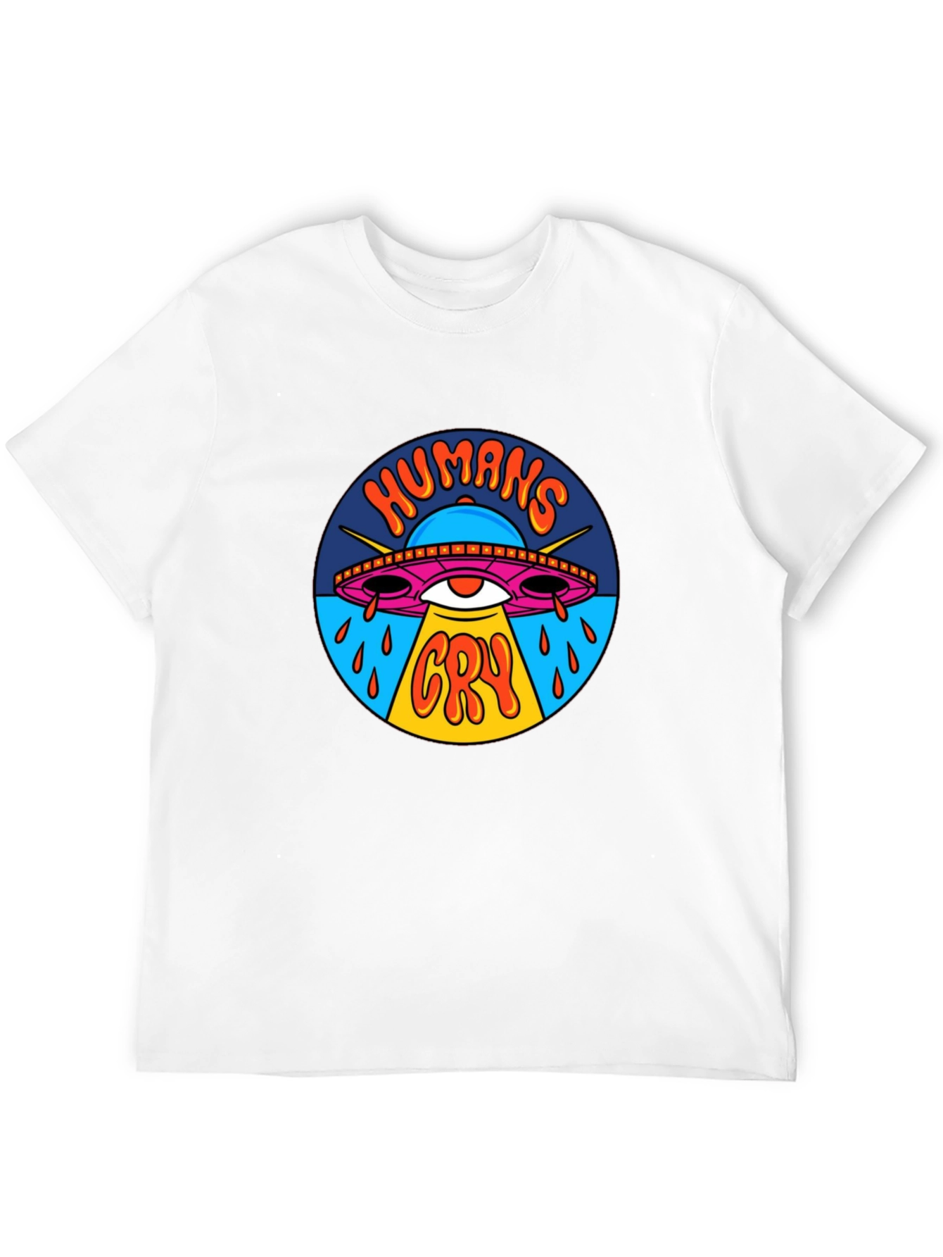 Black Humans Cry UFO Graphic Tee - Black view 12