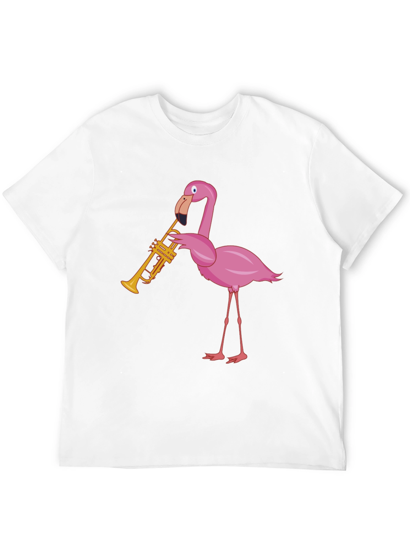 Black Funky Flamingo Trumpet Graphic T-Shirt view 12