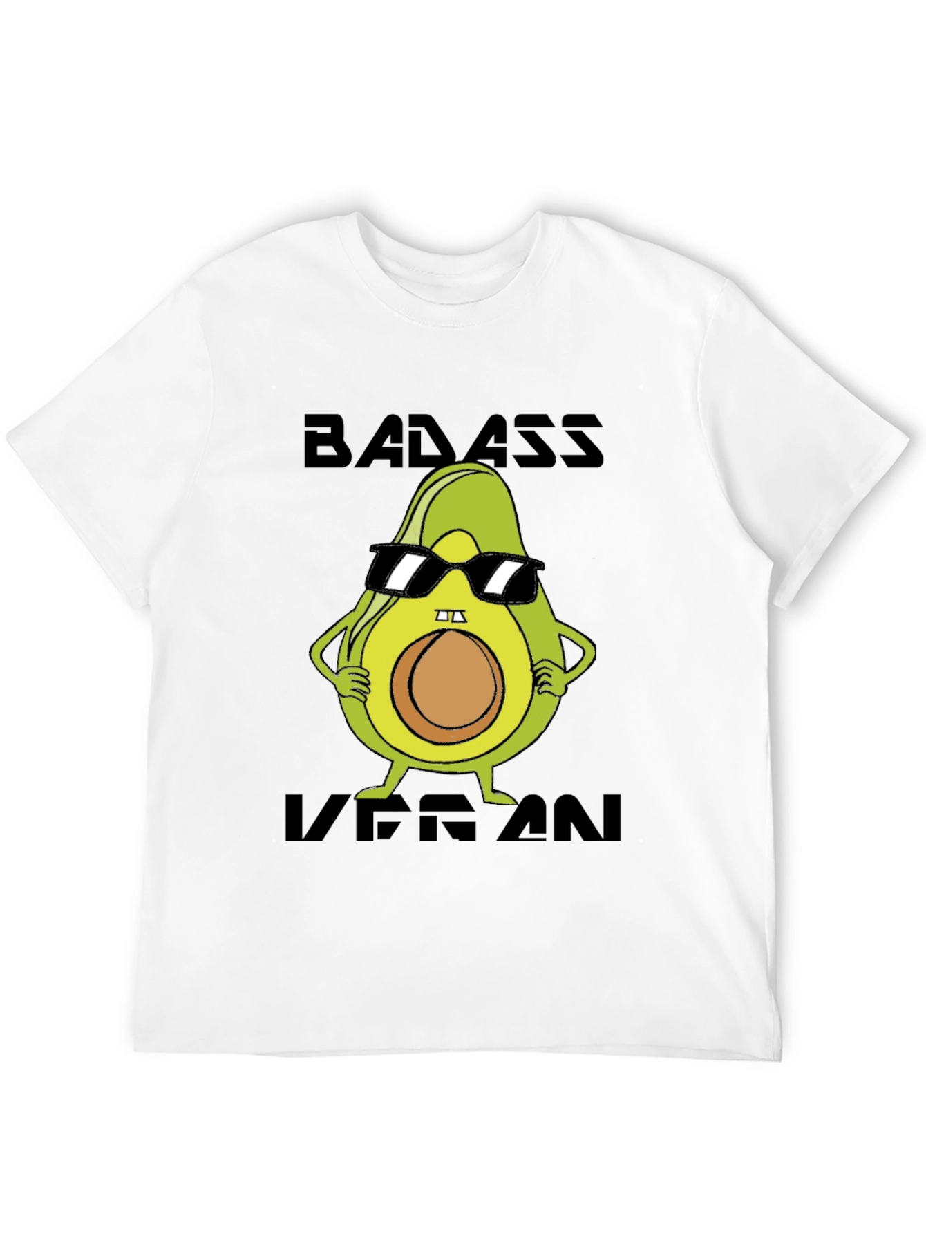 Black Badass Vegan Avocado T-Shirt view 12