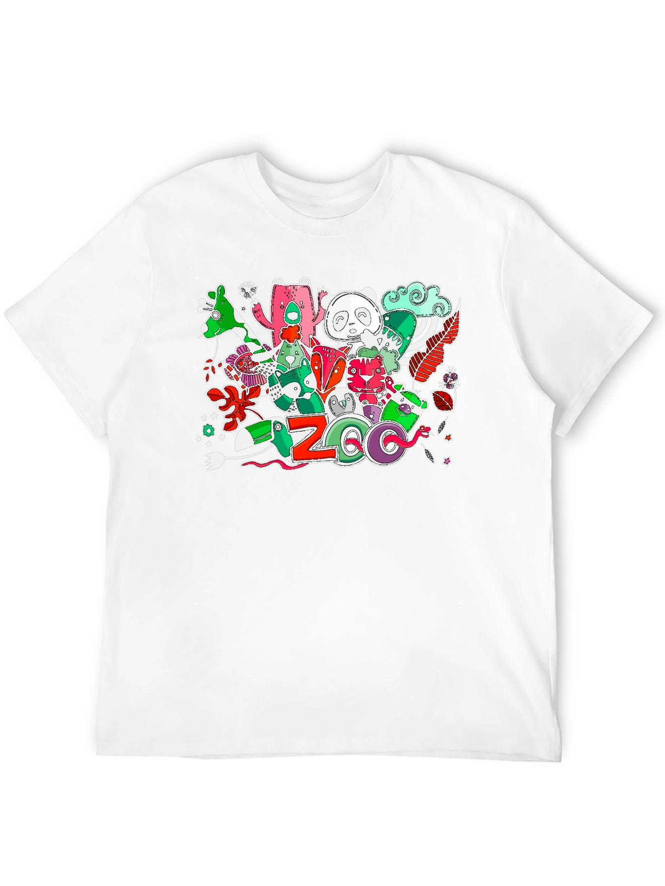 Black Zoo Animal Graphic Print T-Shirt view 12