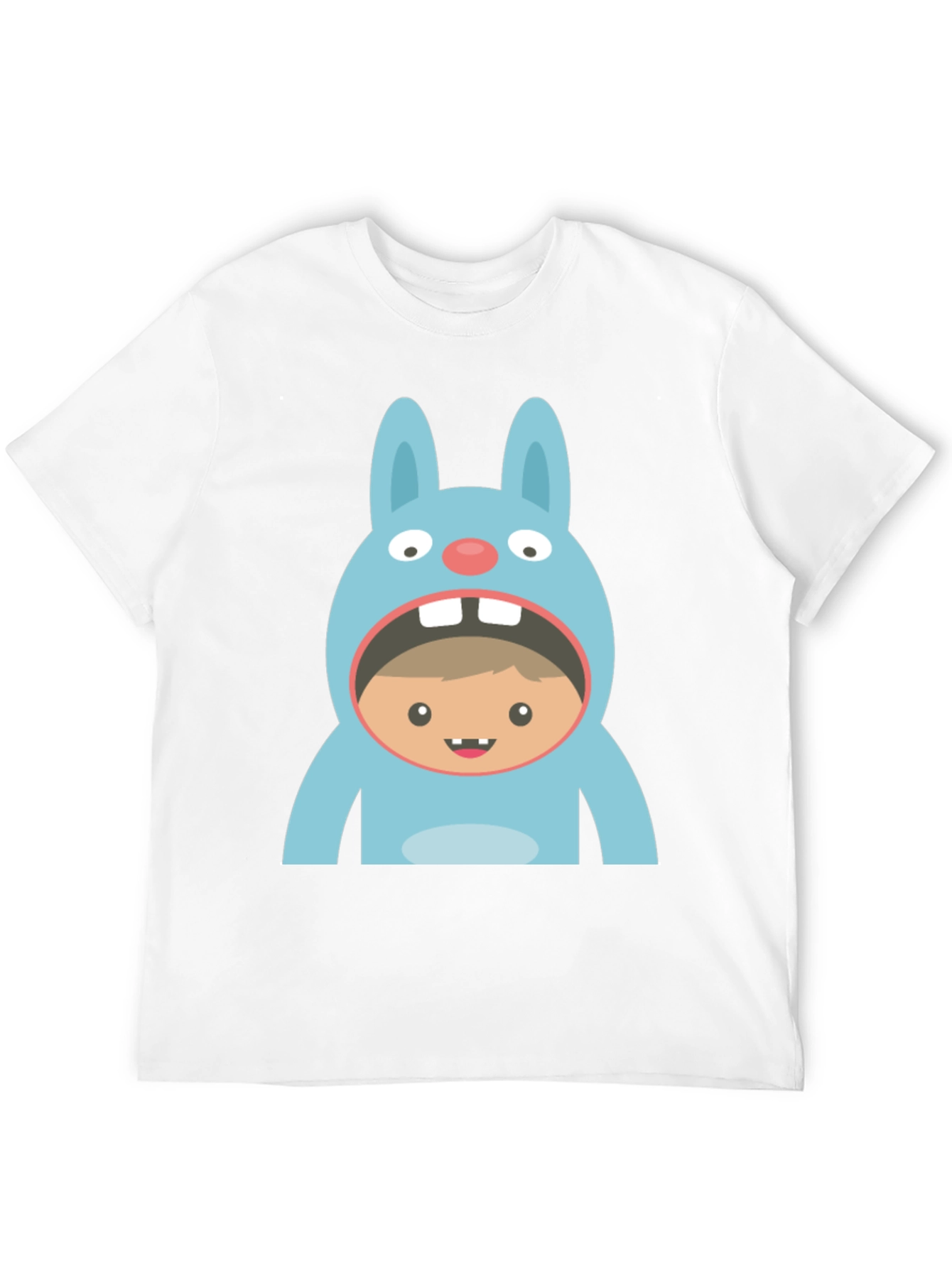 Black Funny Bunny Suit T-Shirt - Black Cotton Tee view 12