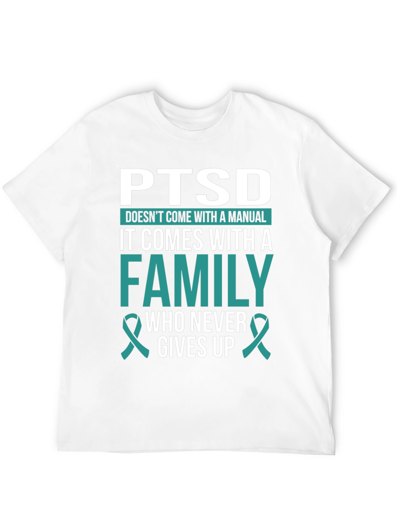 Black PTSD Awareness T-Shirt - Family Support view 12