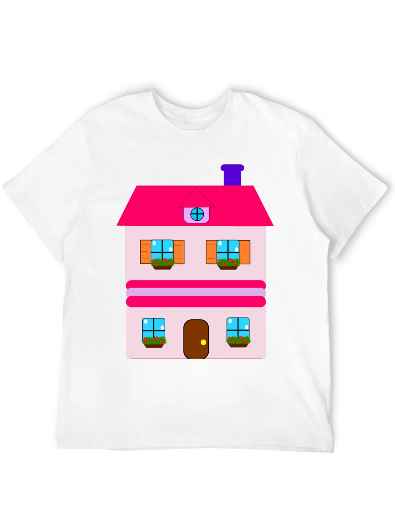 Black Whimsical House Print Tee - Black Cotton Blend view 12