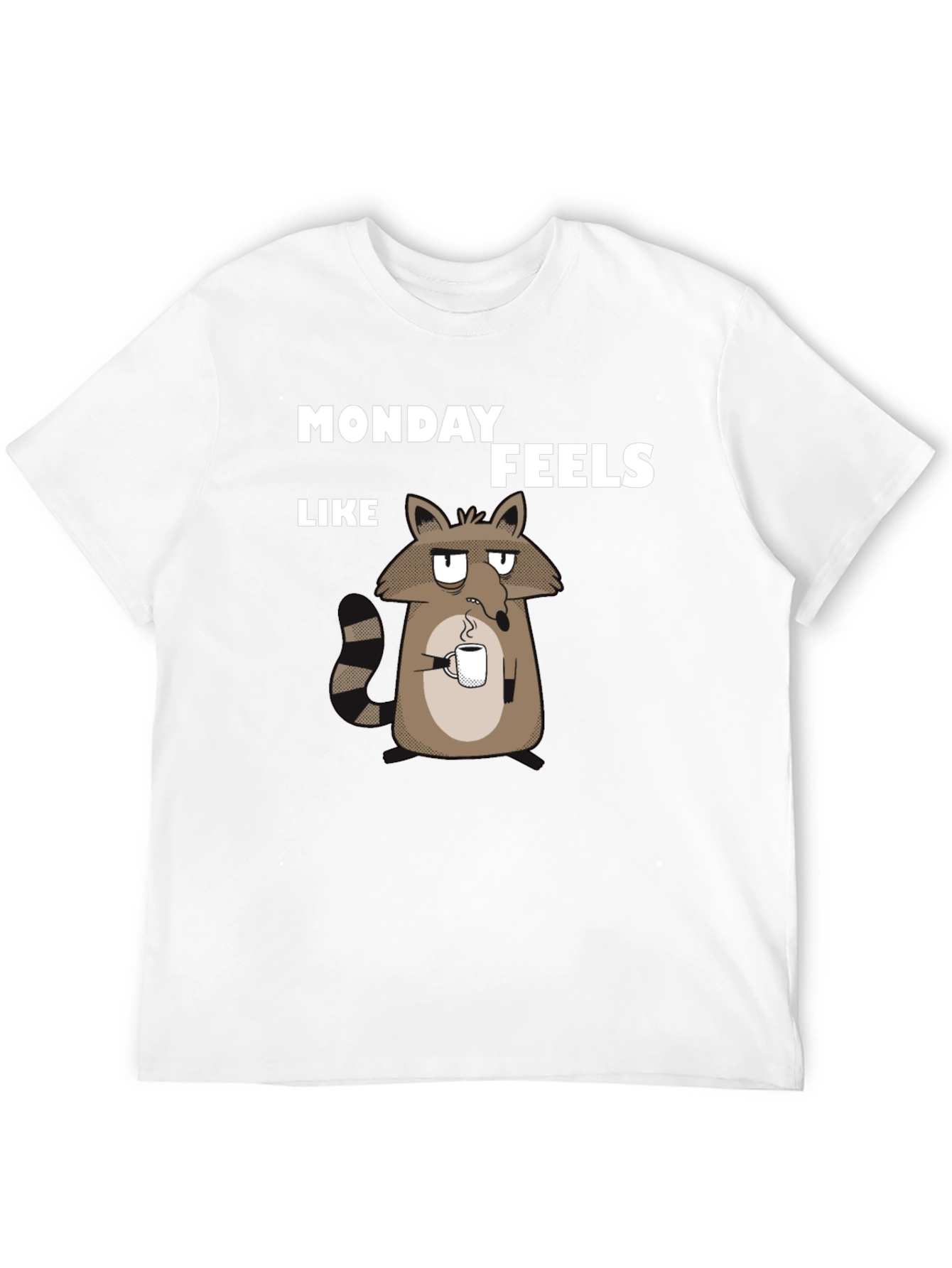 Black Monday Feels Raccoon T-Shirt - Funny Graphic Tee view 12