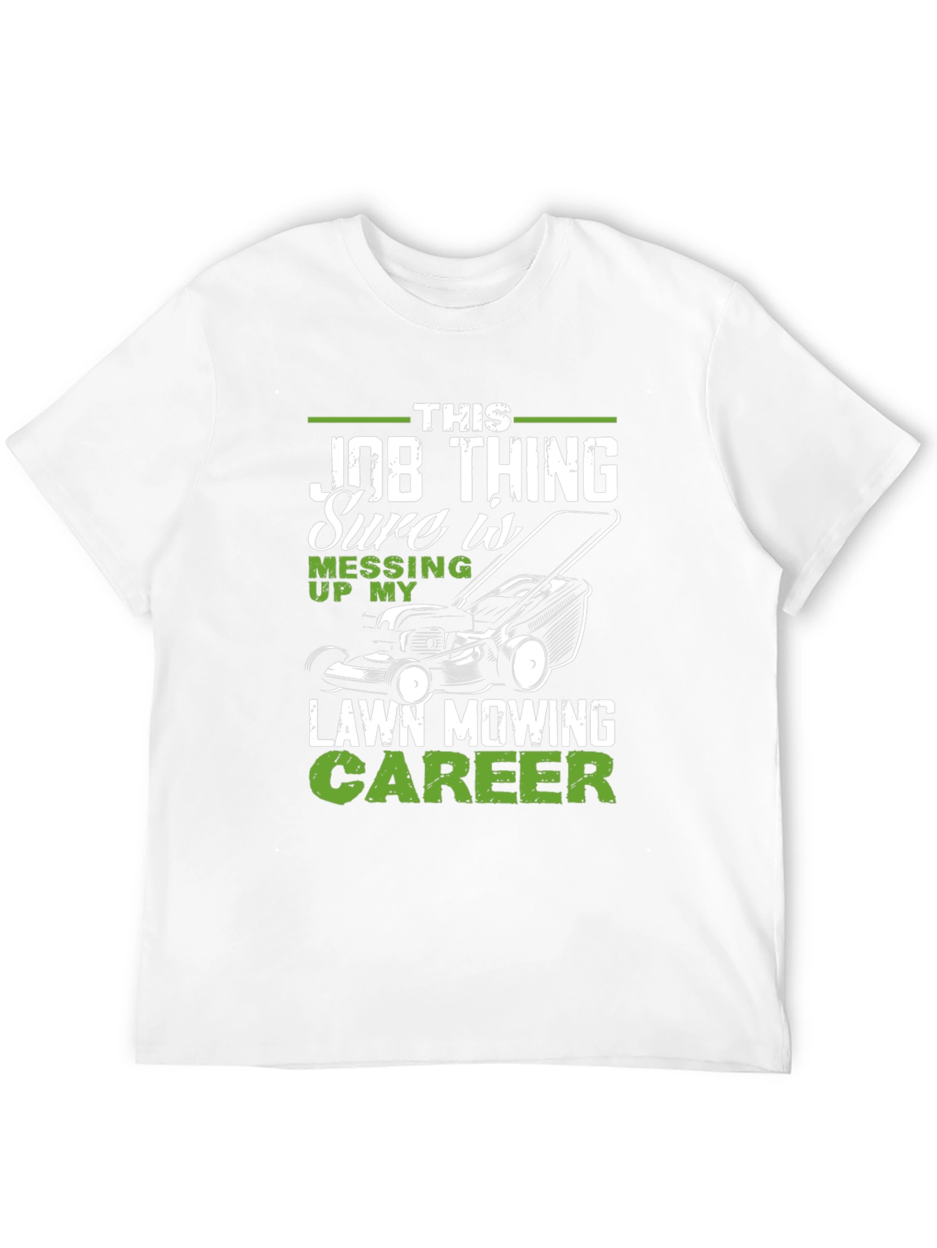 Black Funny Lawn Mowing Career T-Shirt view 12