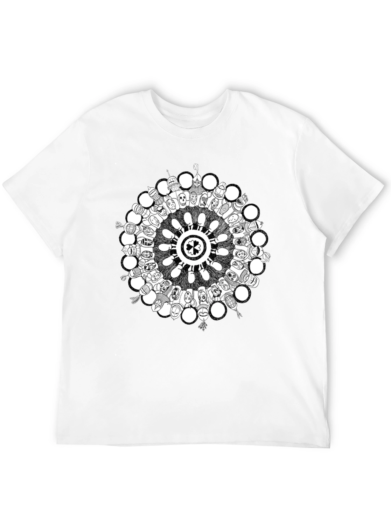 Black Unique Circle Graphic Tee - Soft Cotton Blend Shirt view 12